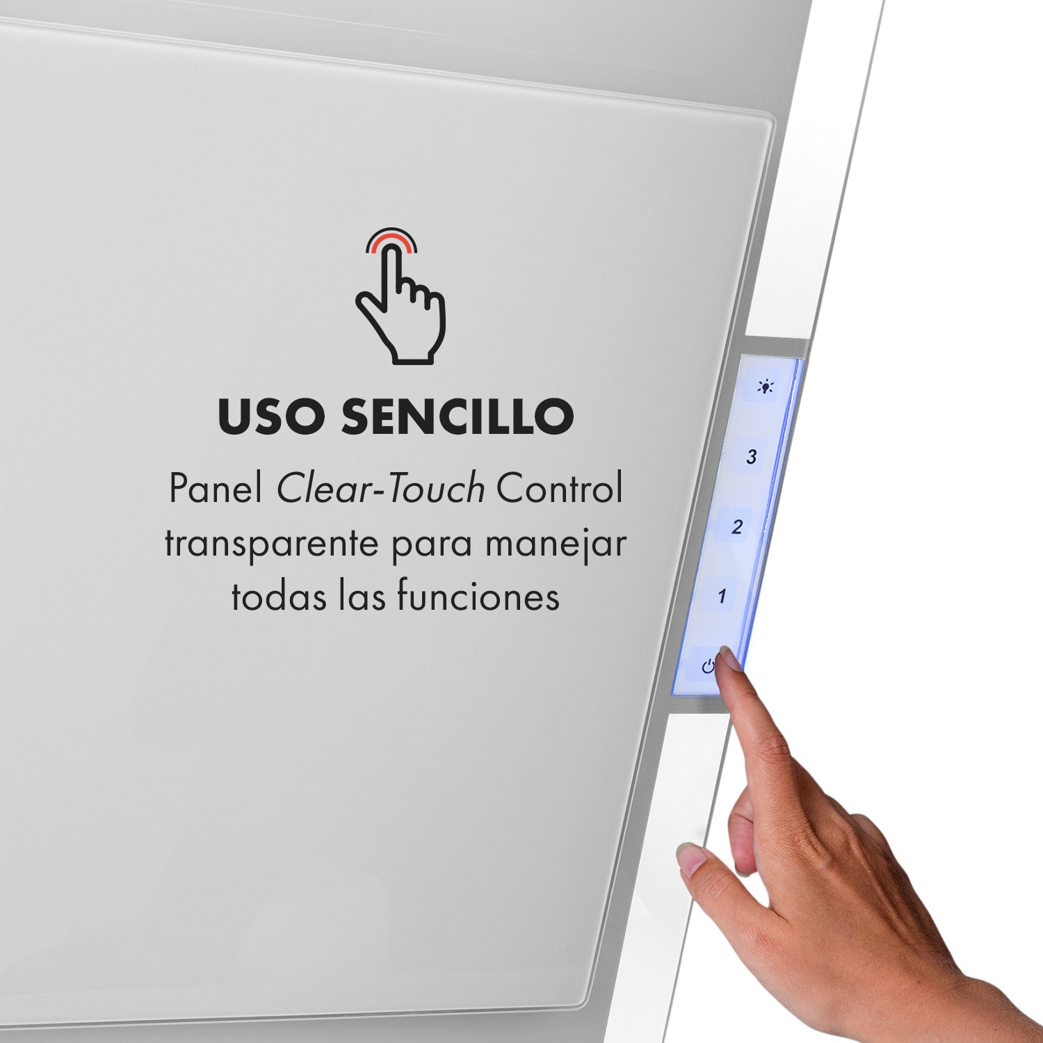 Mirage 60 campana extractora 550 m³/h panel táctil Ambient EEC A++ blanca 60 cm | Blanco