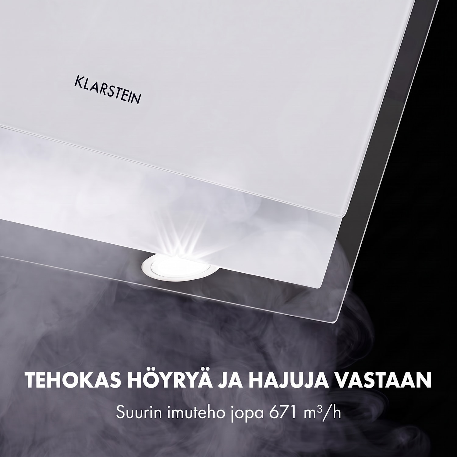 Mirage 60 -liesituuletin 671 m³/h kosketuskäyttöpaneeli tunnelmavalaistus energialuokka A++ valkoinen 60 cm | Valkoinen