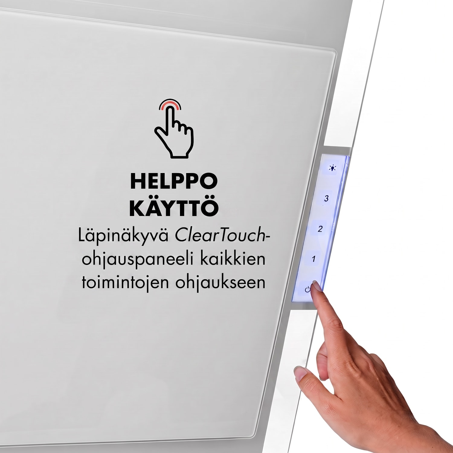 Mirage 60 -liesituuletin 671 m³/h kosketuskäyttöpaneeli tunnelmavalaistus energialuokka A++ valkoinen 60 cm | Valkoinen