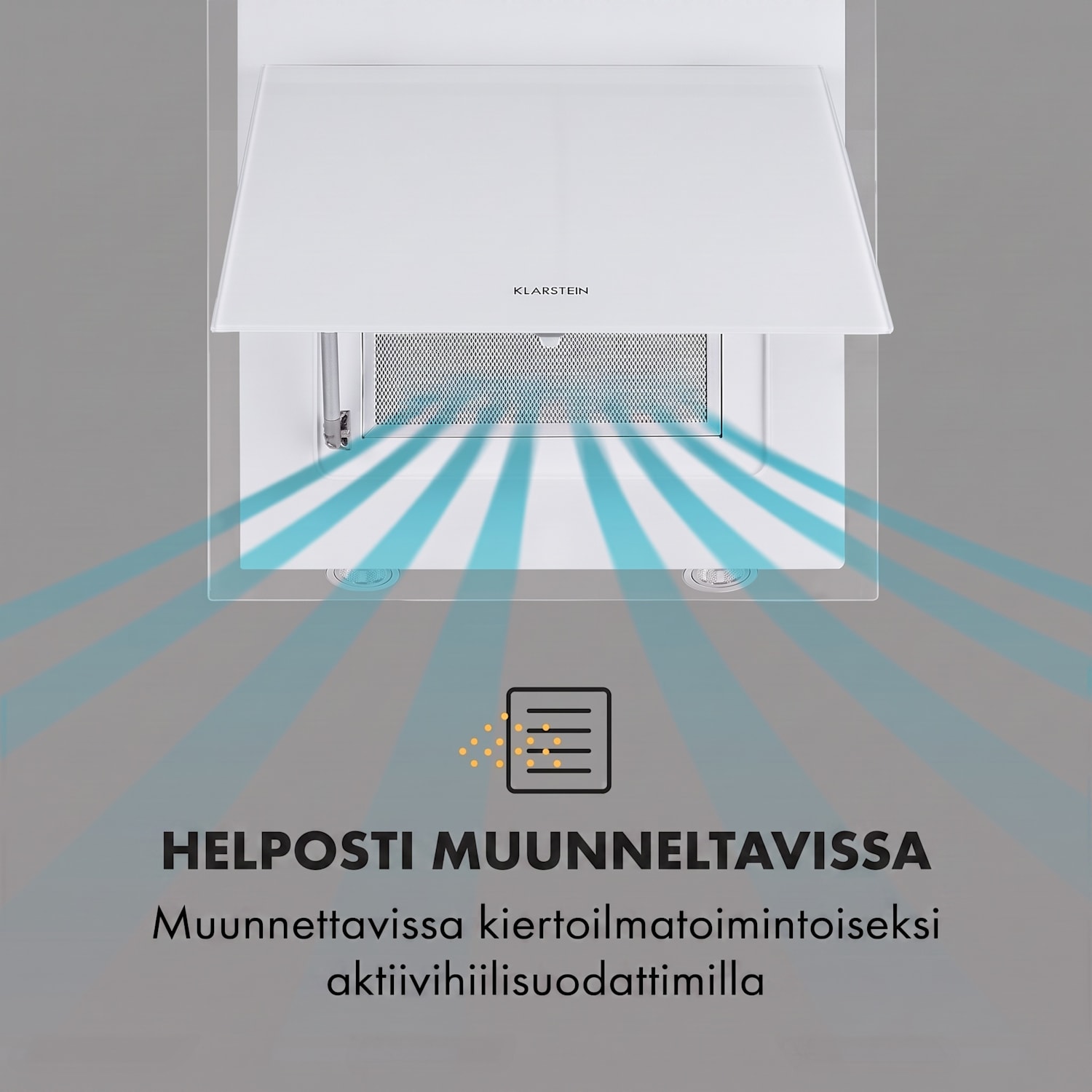 Mirage 60 -liesituuletin 671 m³/h kosketuskäyttöpaneeli tunnelmavalaistus energialuokka A++ valkoinen 60 cm | Valkoinen