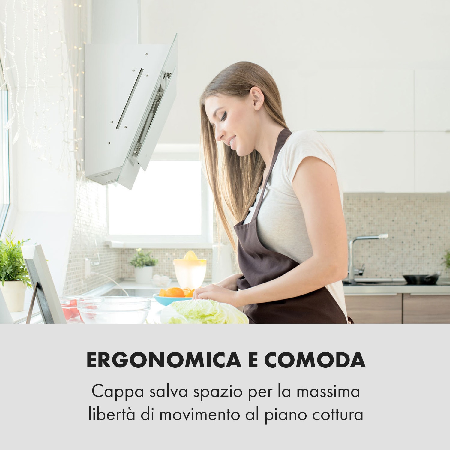 Mirage 60 cappa aspirante 550 m³/h pannello touch Ambient EEC A++ bianco 60 cm | Bianco