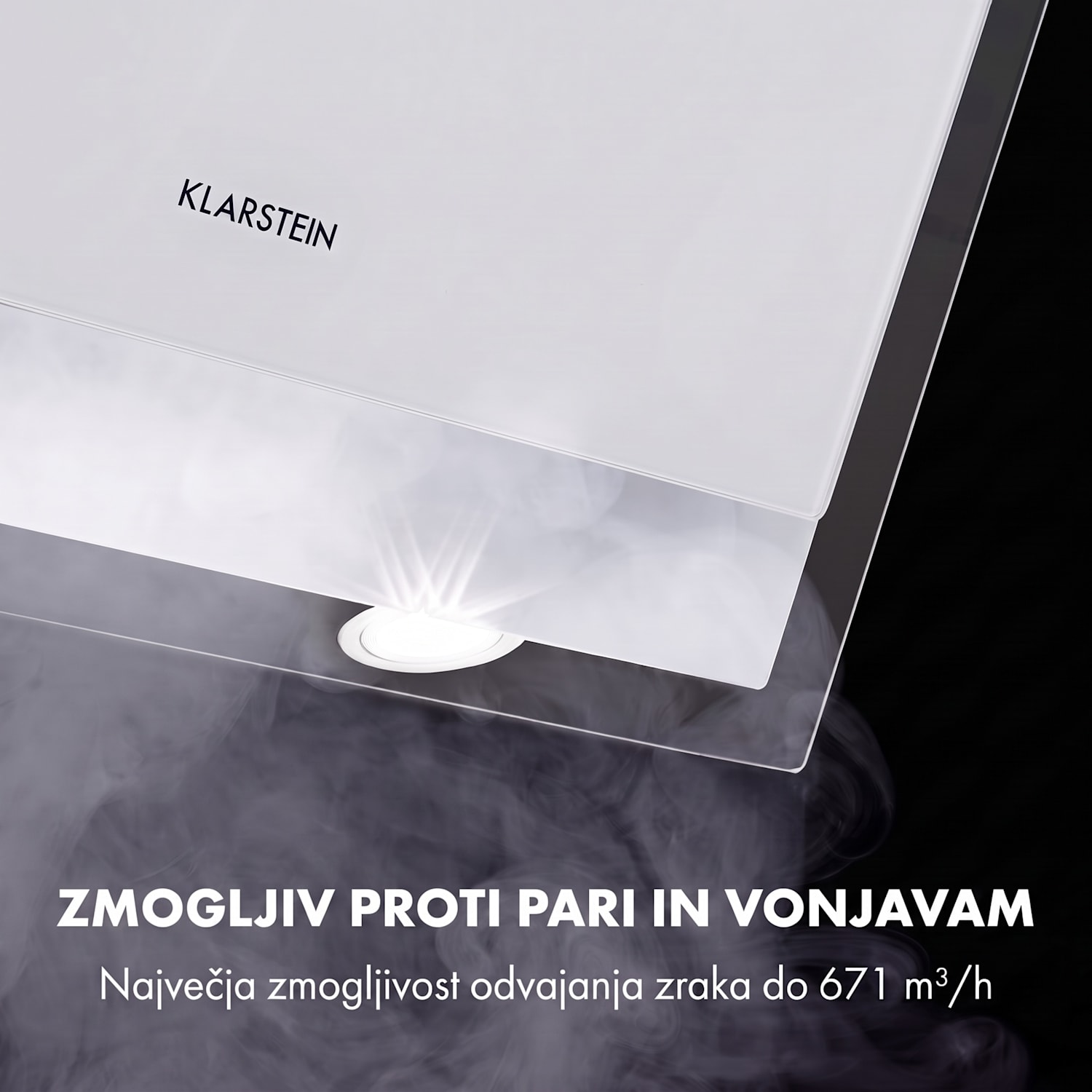 Mirage 60, kuhinjska napa, 671 m³ / h, zaslon na dotik, lučka, energijski razred ++, bela 60 cm | Bela