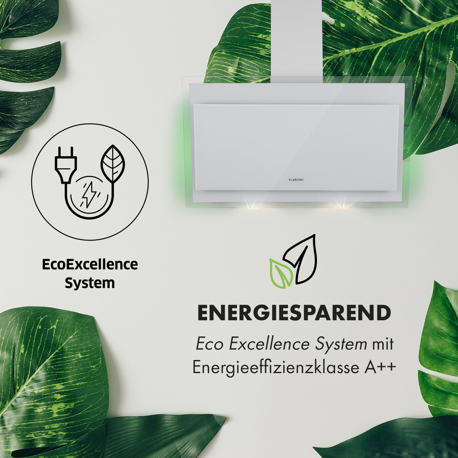 Mirage 90 Dunstabzugshaube 550 m³/h Touch-Panel Ambient EEC A++ weiß 90 cm | Weiß