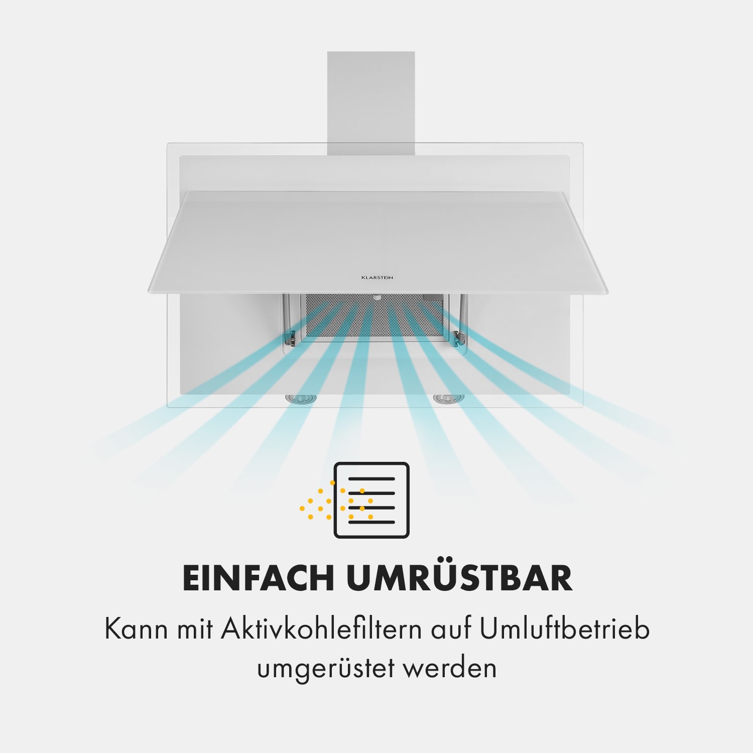 Mirage 90 Dunstabzugshaube 550 m³/h Touch-Panel Ambient EEC A++ weiß 90 cm | Weiß