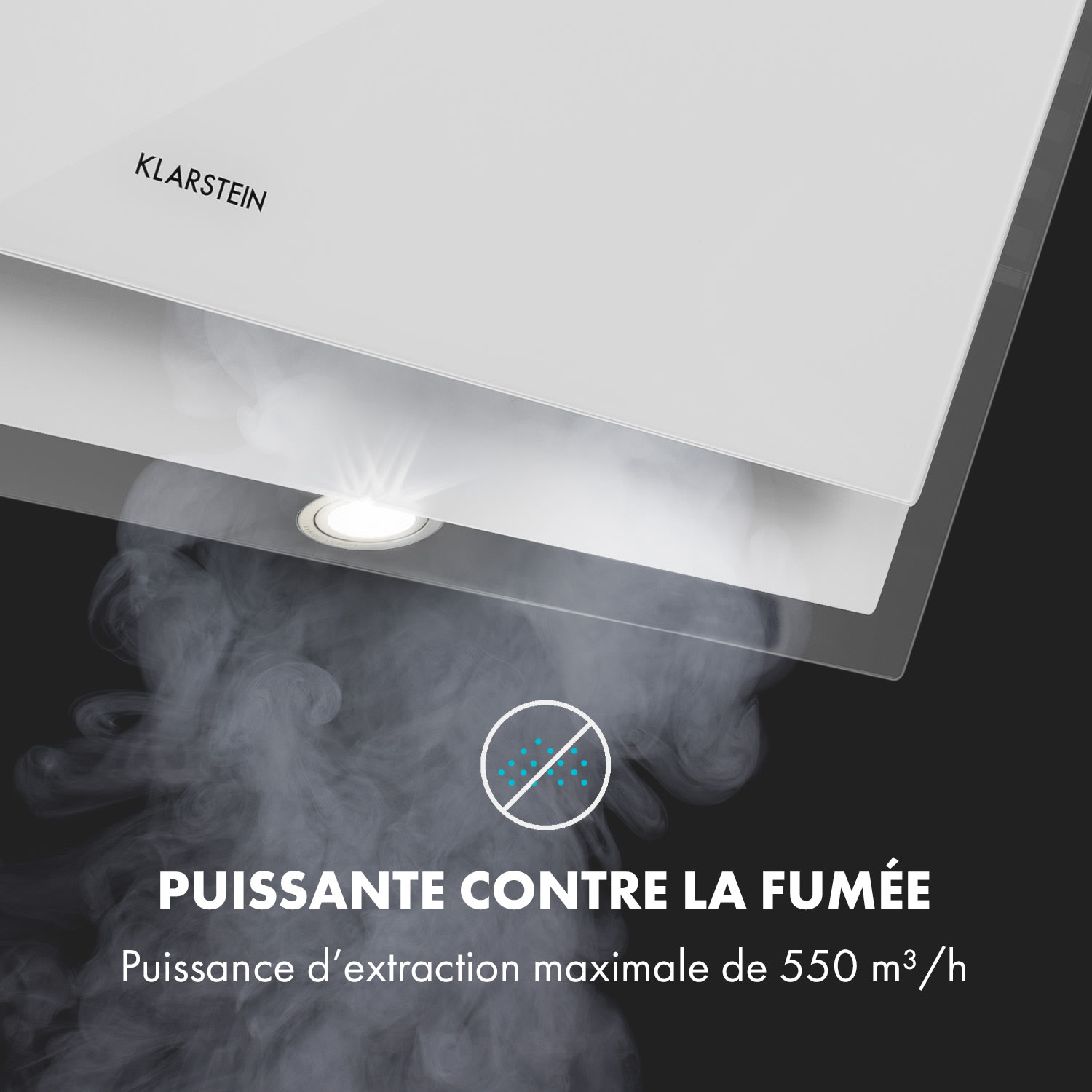 Mirage 90 afzuigkap 550 m³/h touch paneel Ambient EEC A++ wit 90 cm | Wit