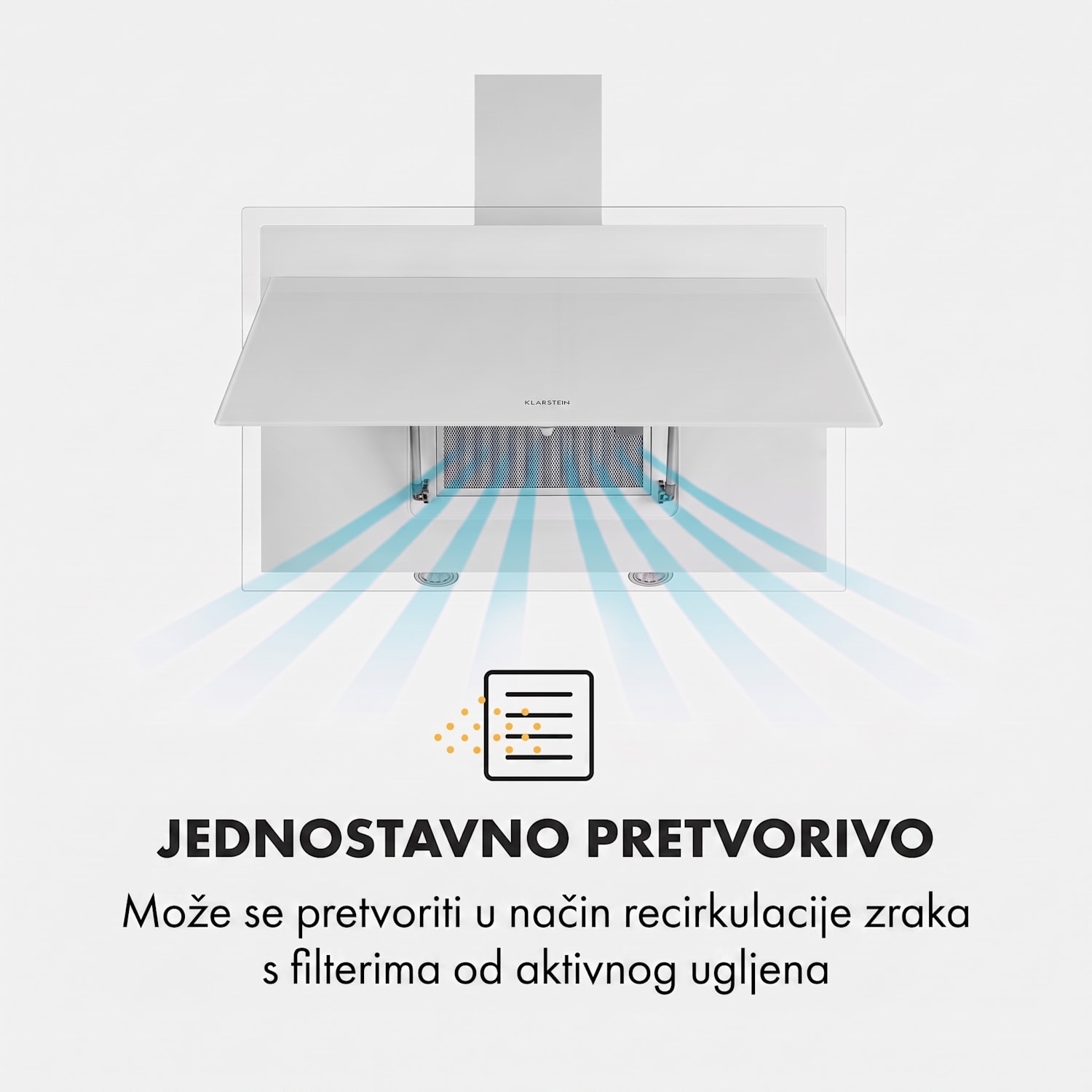 Mirage 90, kuhinjska napa, 602 m³/h, touchscreen, energetska klasa A++, bijela 90 cm | Bijela