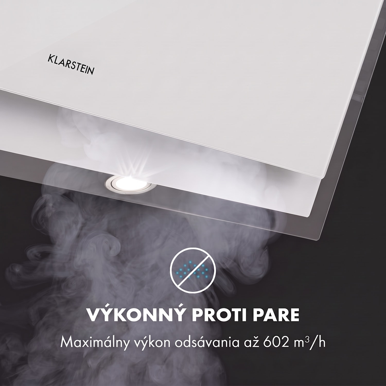 Mirage 90, digestor, 90 cm, nástenný, 602 m³/h, A++, dotykový panel, RGB svetlo, biely 90 cm | Biela
