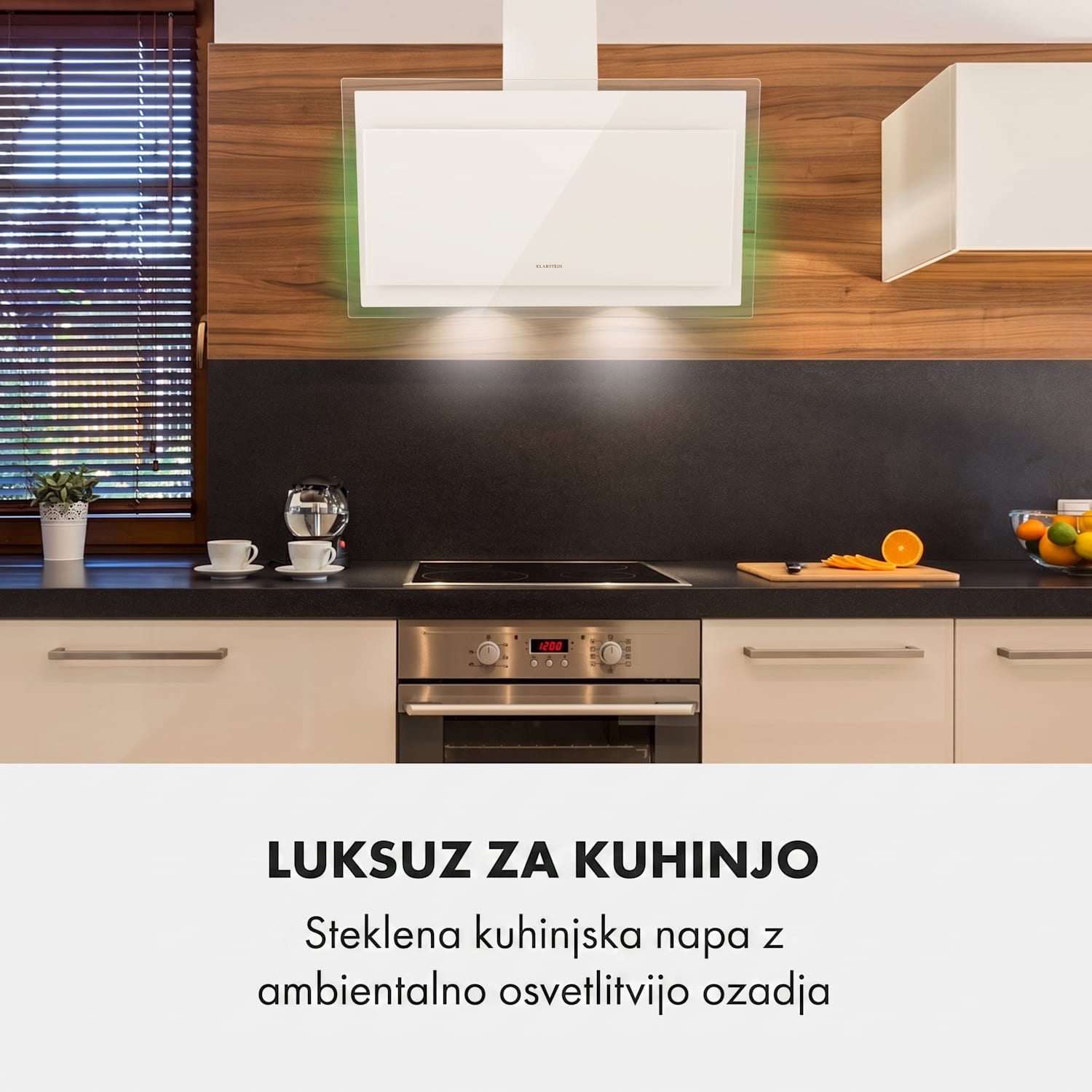Mirage 90, kuhinjska napa, 602 m³/h, nadzorna plošča na dotik, energijski razred A++, bela barva 90 cm | Bela