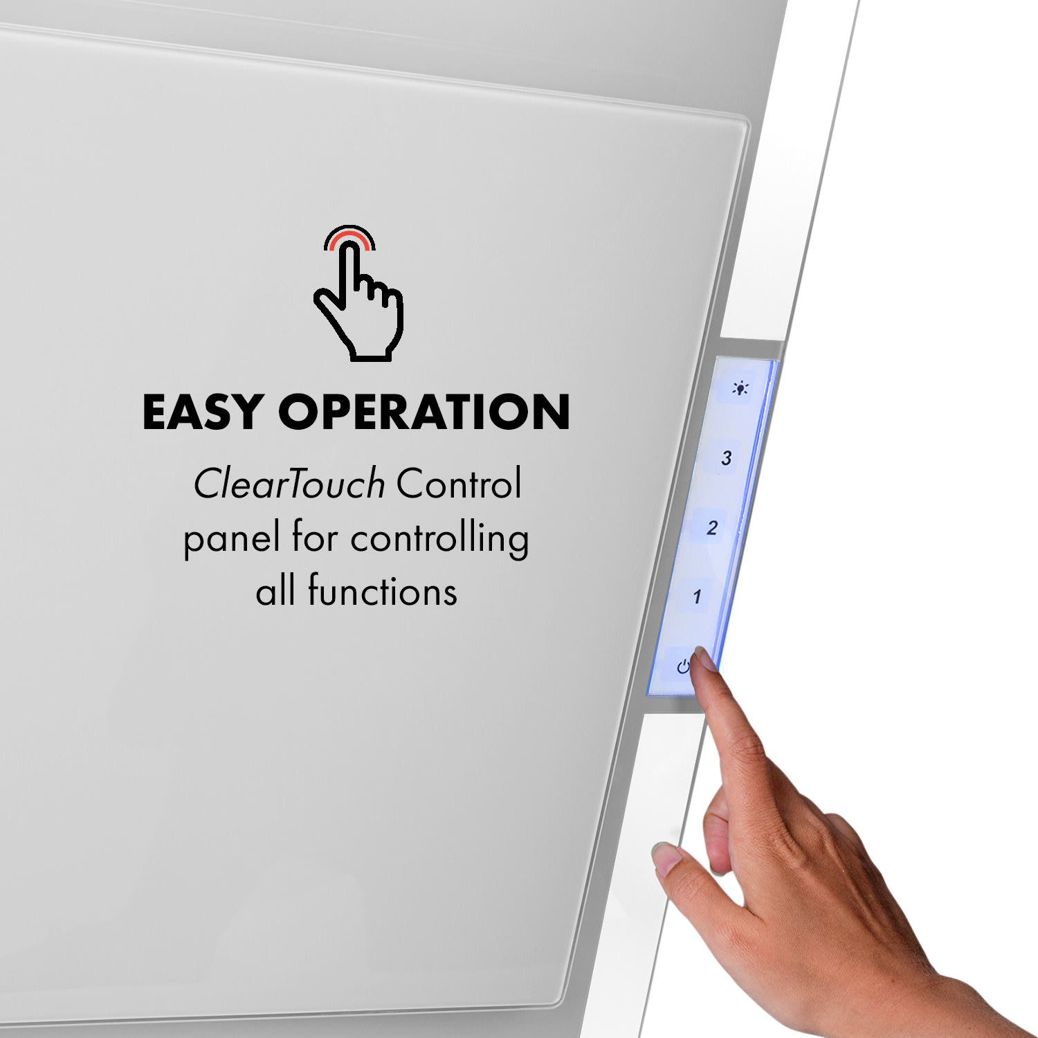 Mirage 90, páraelszívó, 90 cm, 550 m³/ó, érintésvezérlés, RGB megvilágítás, fehér 90 cm | Fehér