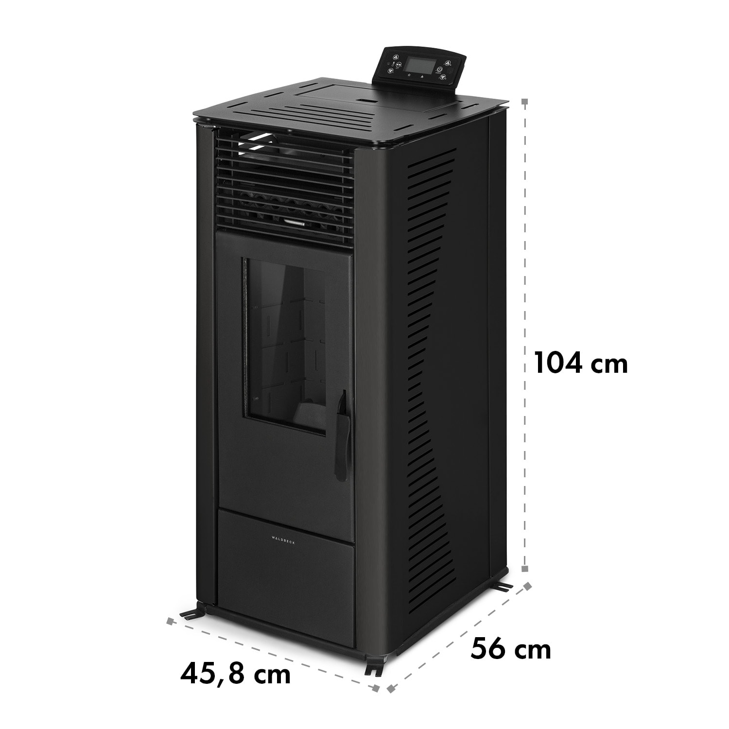 Energiewende Pelletofen 5/10 kW 5 Stufen Timer 18kg 250m³ Fernbedienung schwarz Schwarz