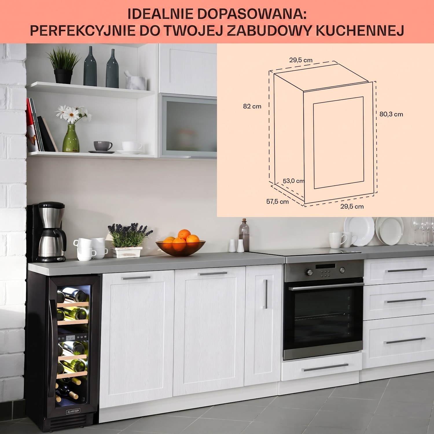 Vinovilla 17 Built-in Duo Onyx Edition, chłodziarka do wina dwustrefowa, 53 l, 17 butelek, szklane drzwi 17 butelek | 2 strefy chłodzenia | Czarny