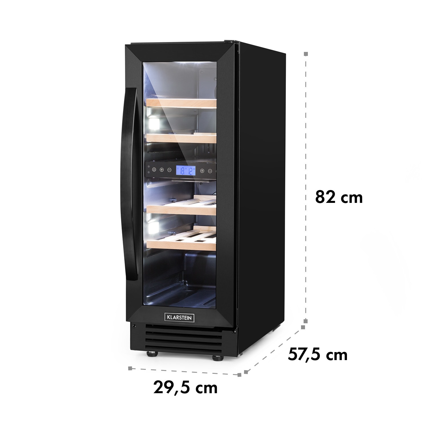 Vinovilla 17 Built-in Duo Onyx Edition, kétzónás borhűtő, 53 liter, 17 palack, 3 színű LED világítás, üvegajtó 17 palack | 2 hűtőzóna | Fekete