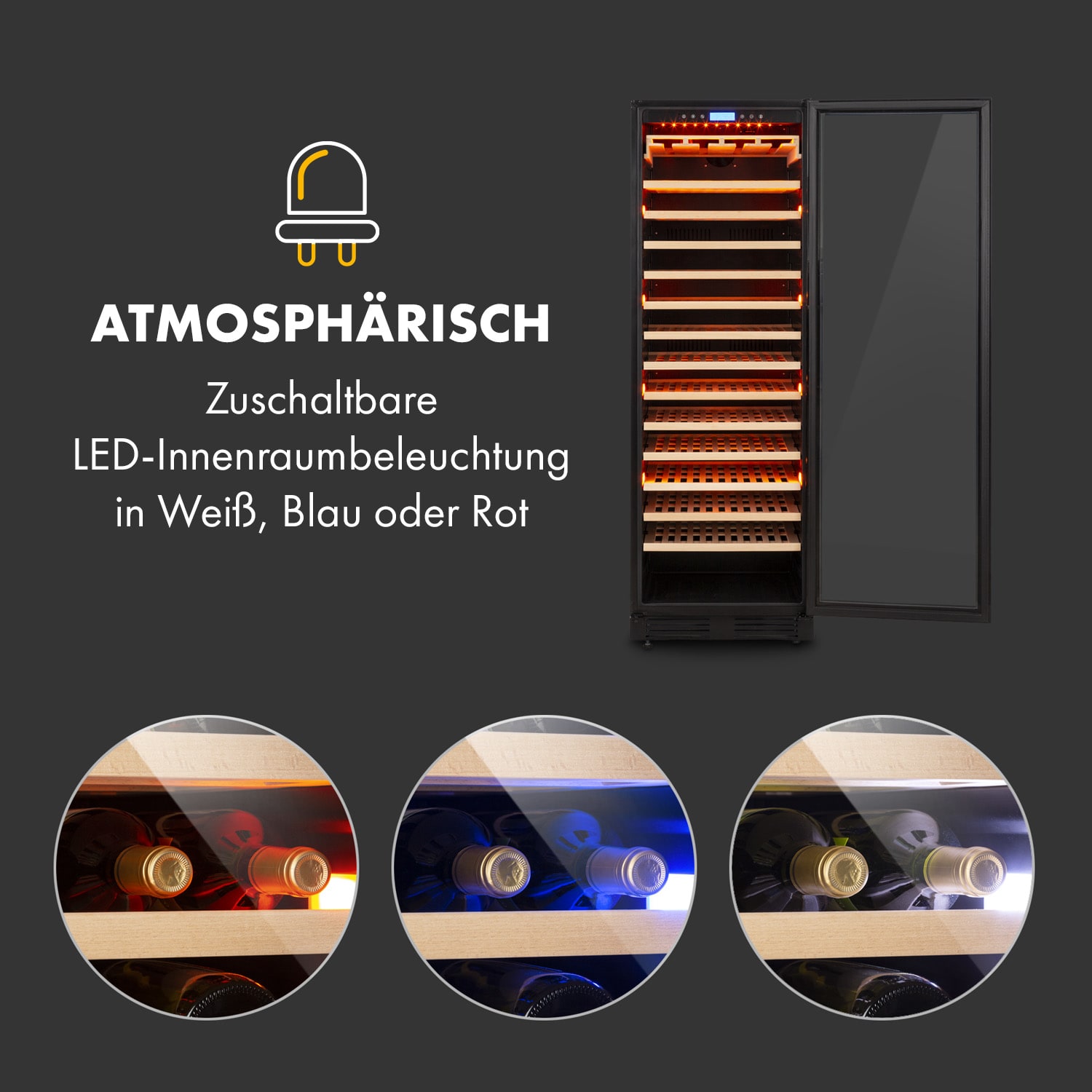 Vinovilla Grande 165 Built-in Uno Onyx Weinkühlschrank 433 Ltr 165 Fl. 165 Flaschen | 1 Kühlzone | Schwarz