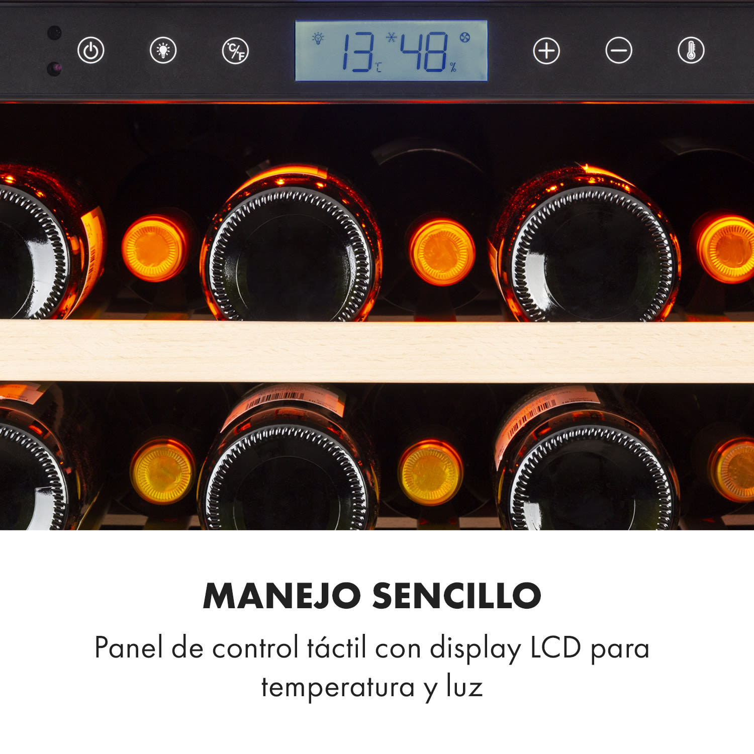 Vinovilla Grande 165 Frigorífico empotrable y espacioso para vino 433 litros 165 botellas 165 botellas | 1 zona de refrigeración | Negro