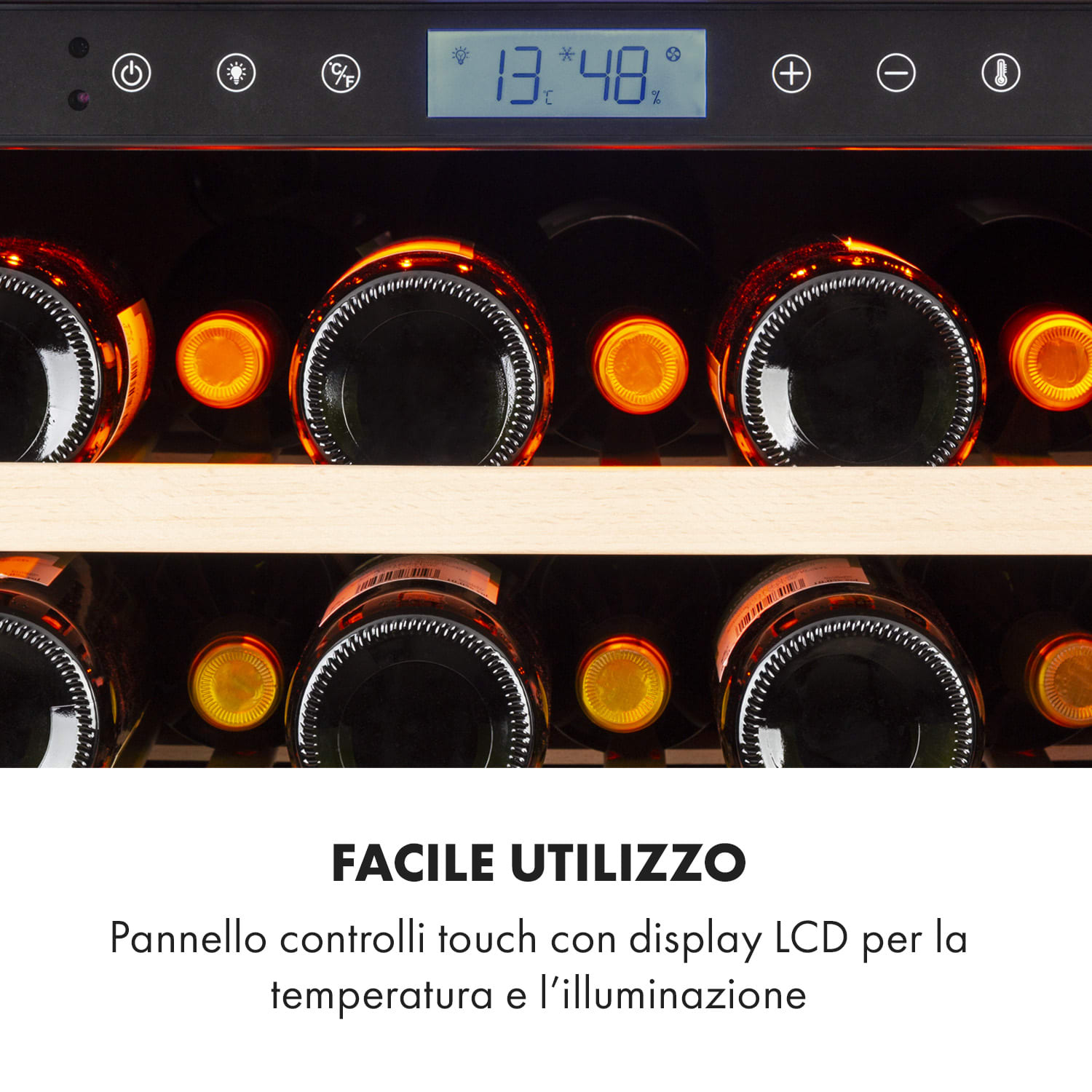 Cantinetta-frigo per vini Vinovilla Grande 165 Built-in Uno Onyx 165 bottiglie | 1 zona di raffreddamento | Nero