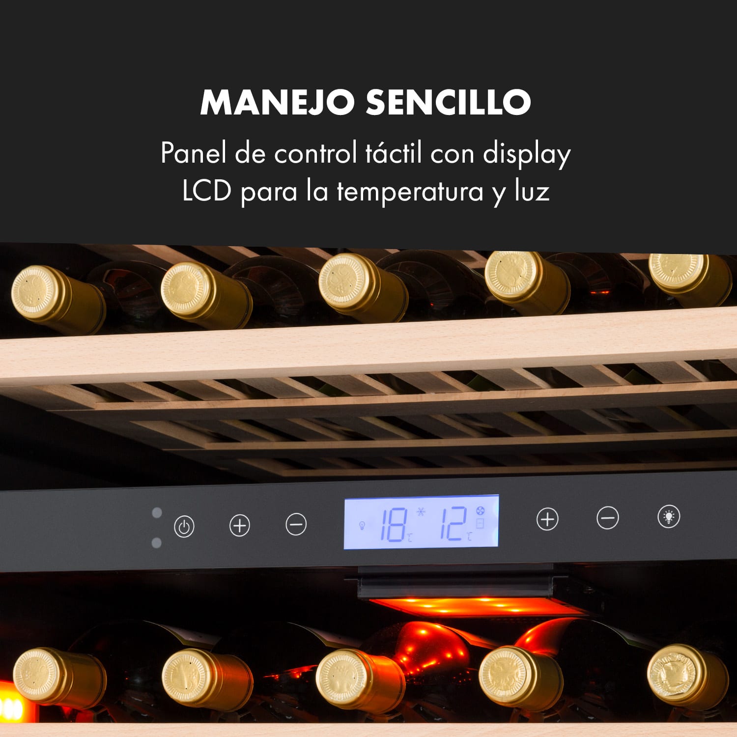 Vinovilla 162 Built-In Duo Onyx Edition nevera para vinos 425 litros 162 botellas 165 botellas | 2 zonas de refrigeración | Negro