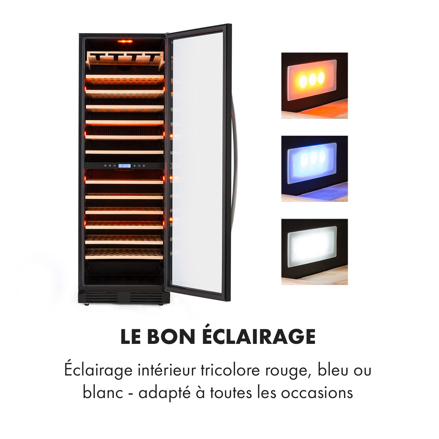 Vinovilla Grande 162 cave à vin Duo Onyx Edition encastrable 425 litres 162 bouteilles 165 bouteilles | 2 zones de conservation | Noir