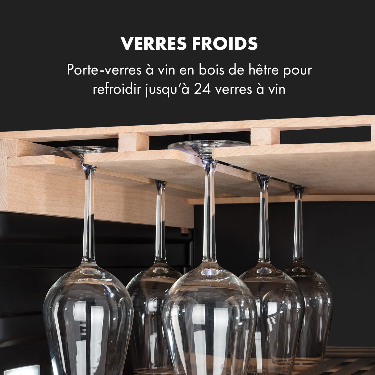 Vinovilla Grande 162 cave à vin Duo Onyx Edition encastrable 425 litres 162 bouteilles 165 bouteilles | 2 zones de conservation | Noir