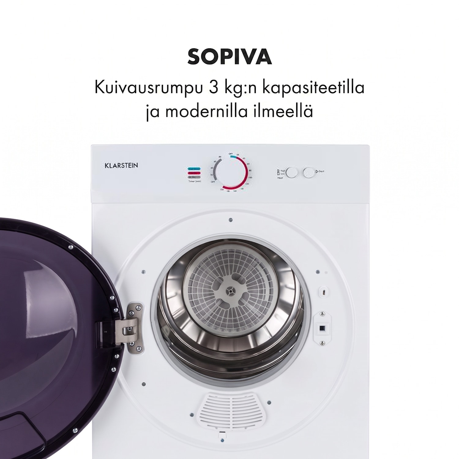 Jet Set kuivausrumpu kondensoiva 1020 W energiatehokkuusluokka G 3 kg 50 cm valkoinen Valkoinen