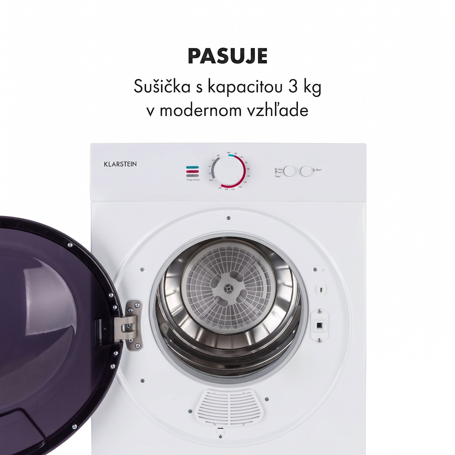 Jet Set, sušička bielizne, sušička, 1020 W, energetická trieda G, 3 kg, 50 cm, biela Biela