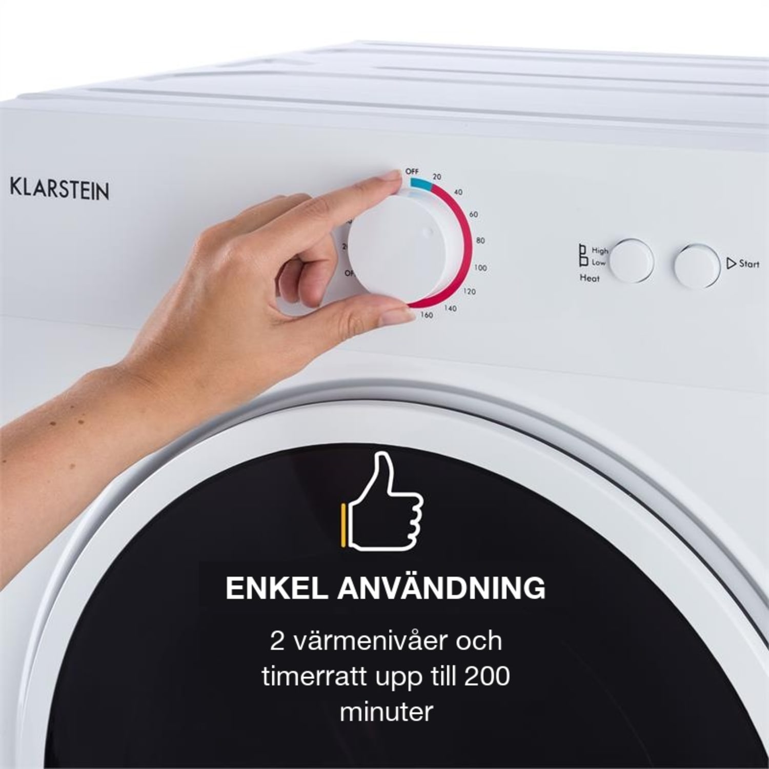 Jet Set torktumlare luftavfuktare 1020W EEK G 3kg 50cm vit Vit