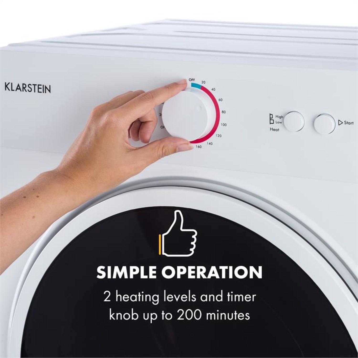 Jet Set Tumble Dryer 1020W EEC G 3kg 50cm White White