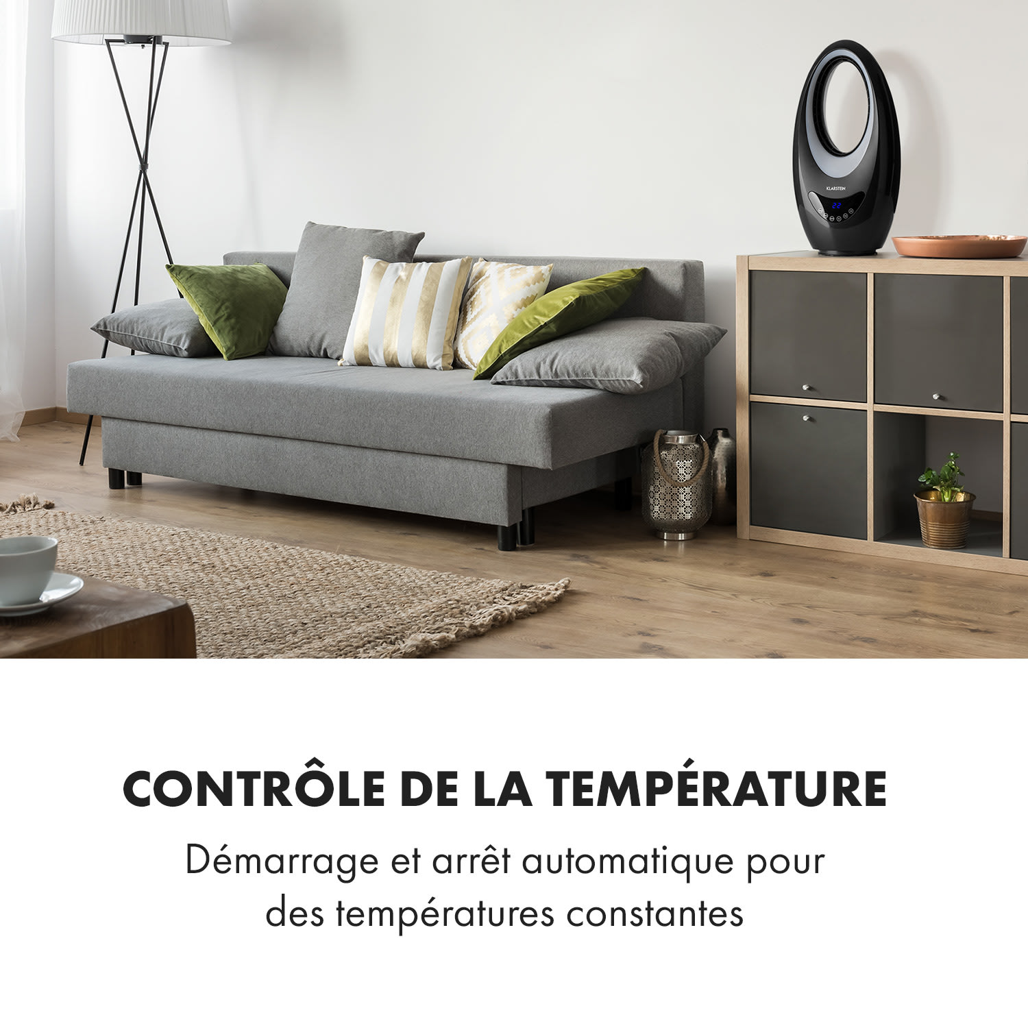 Sahara Storm Radiateur soufflant chauffage 1000 / 2000W 16-40°C - Noir 