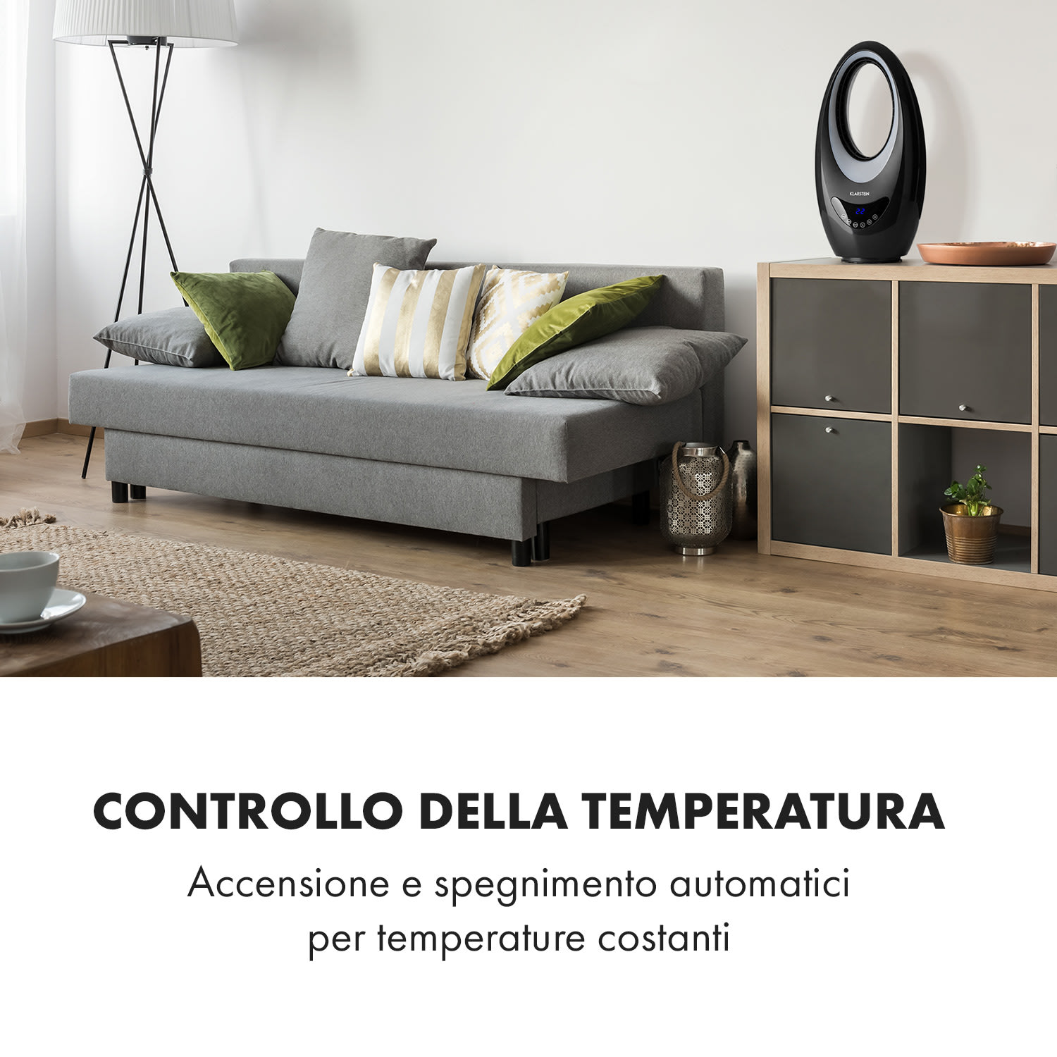 Sahara Storm termoventilatore 1000/2000W 16-40° oscillazione timer nero 