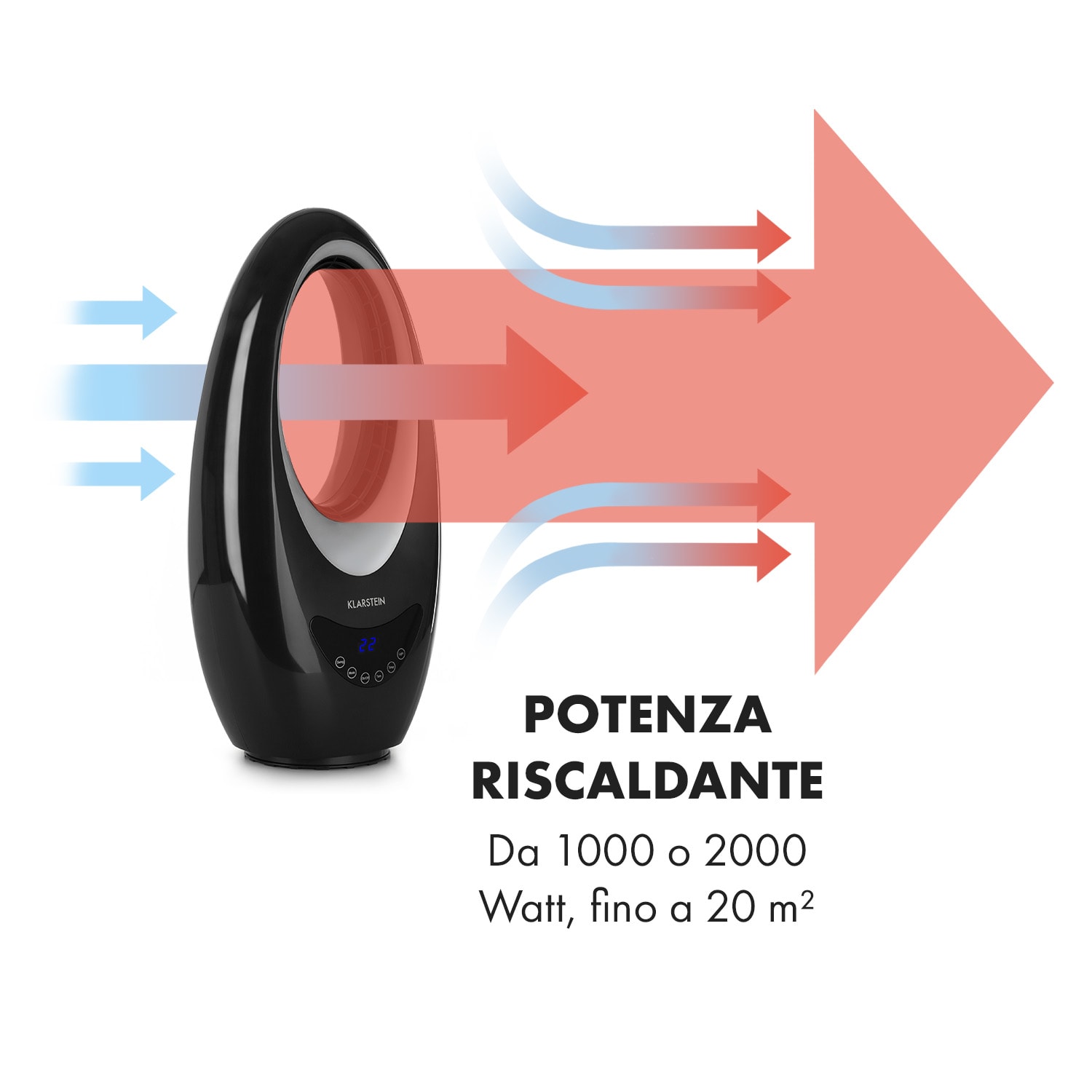 Sahara Storm termoventilatore 1000/2000W 16-40° oscillazione timer nero 