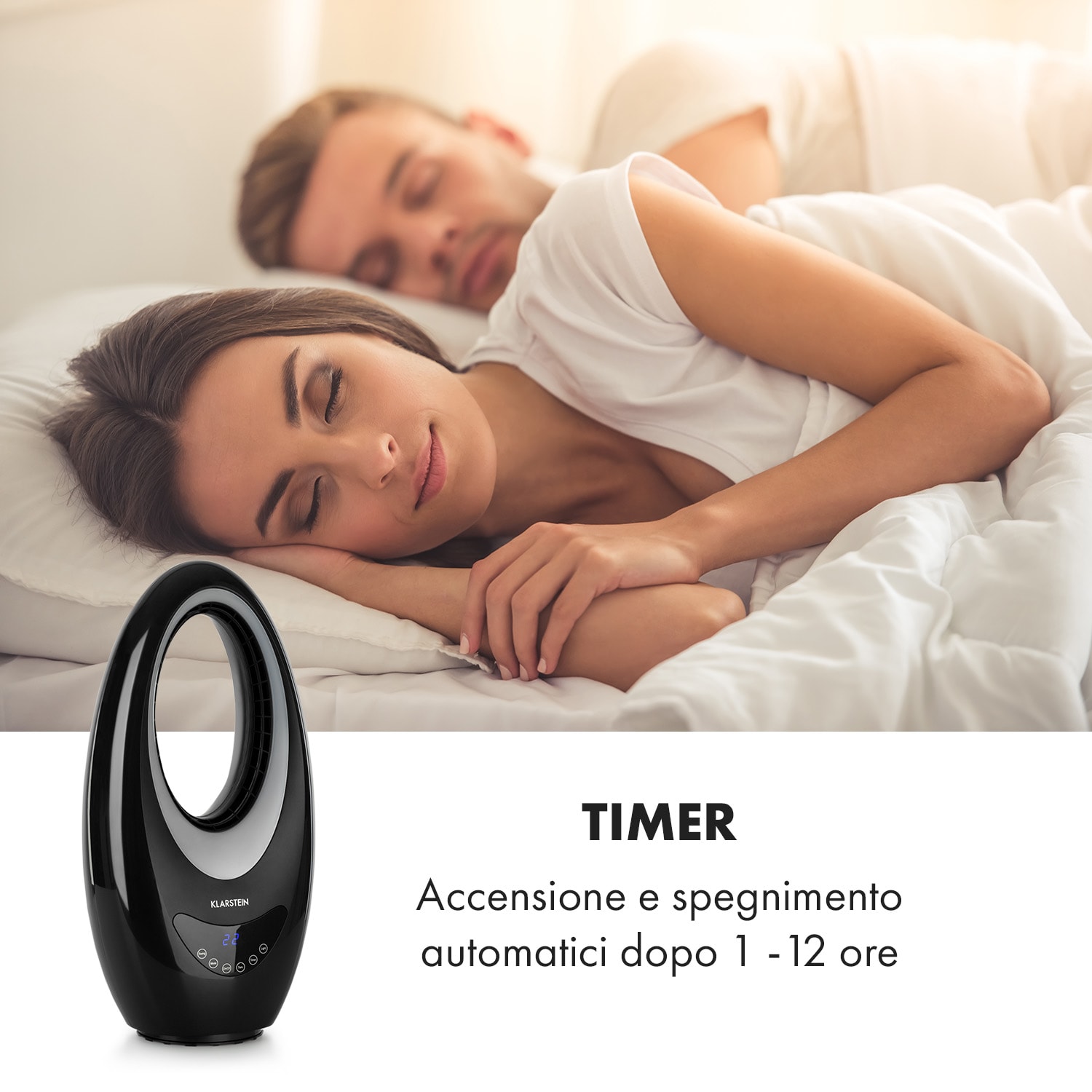 Sahara Storm termoventilatore 1000/2000W 16-40° oscillazione timer nero 