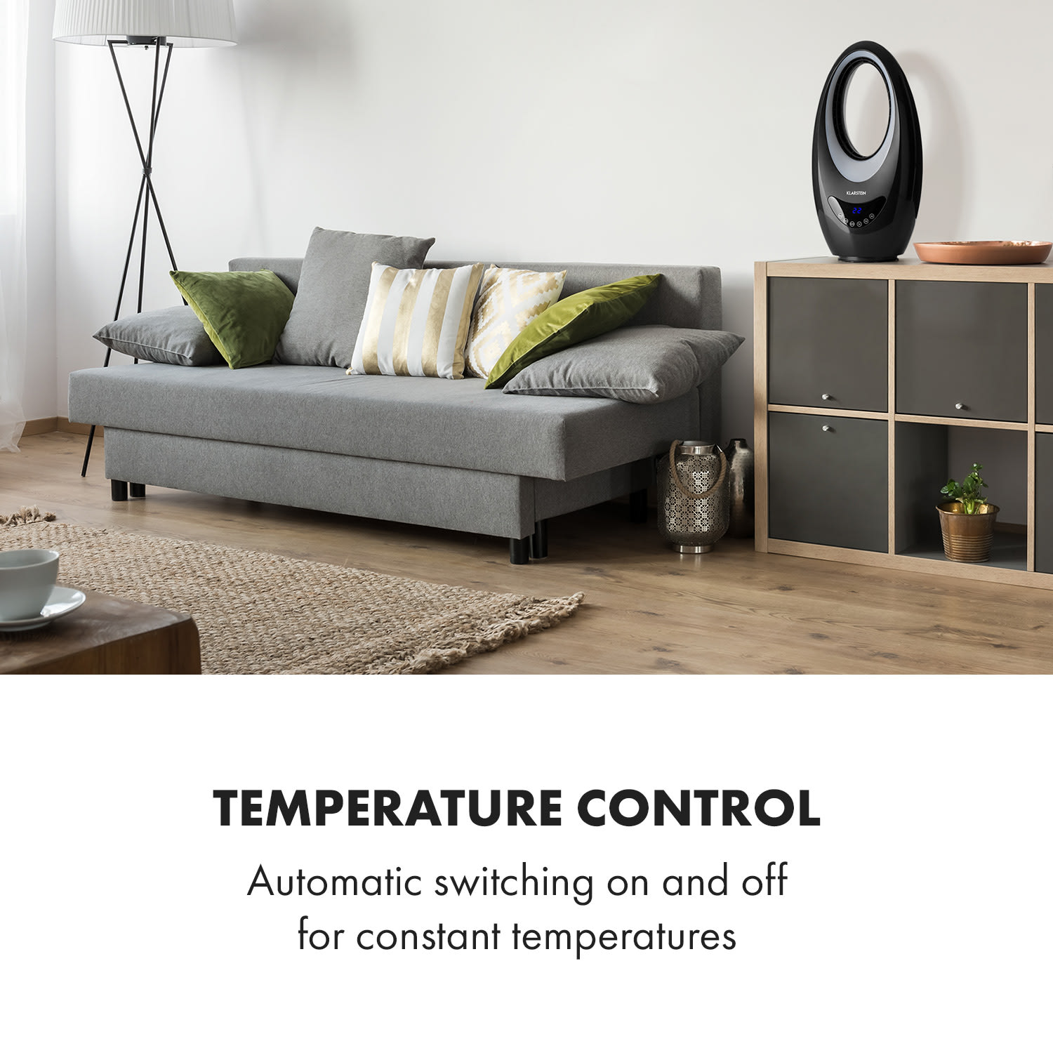 Sahara Storm warmteventilator 1000/2000W 16-40°C oscillatie timer zwart Zwart