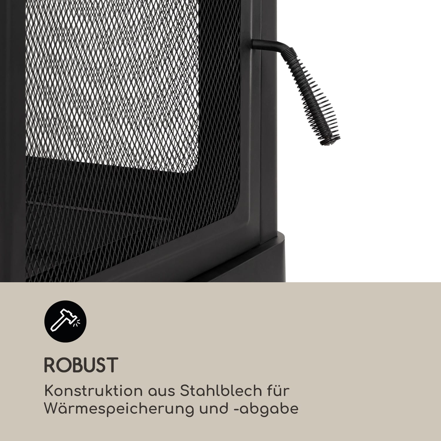 Macondo Feuerstelle Feuerschale 35x35cm Holzfach Stahl schwarz 
