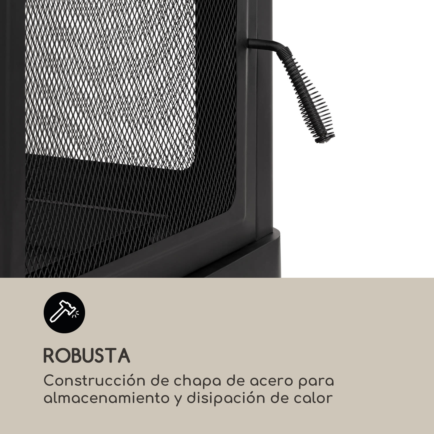 Macondo chimenea brasero 35x35cm compartimento para madera negro 