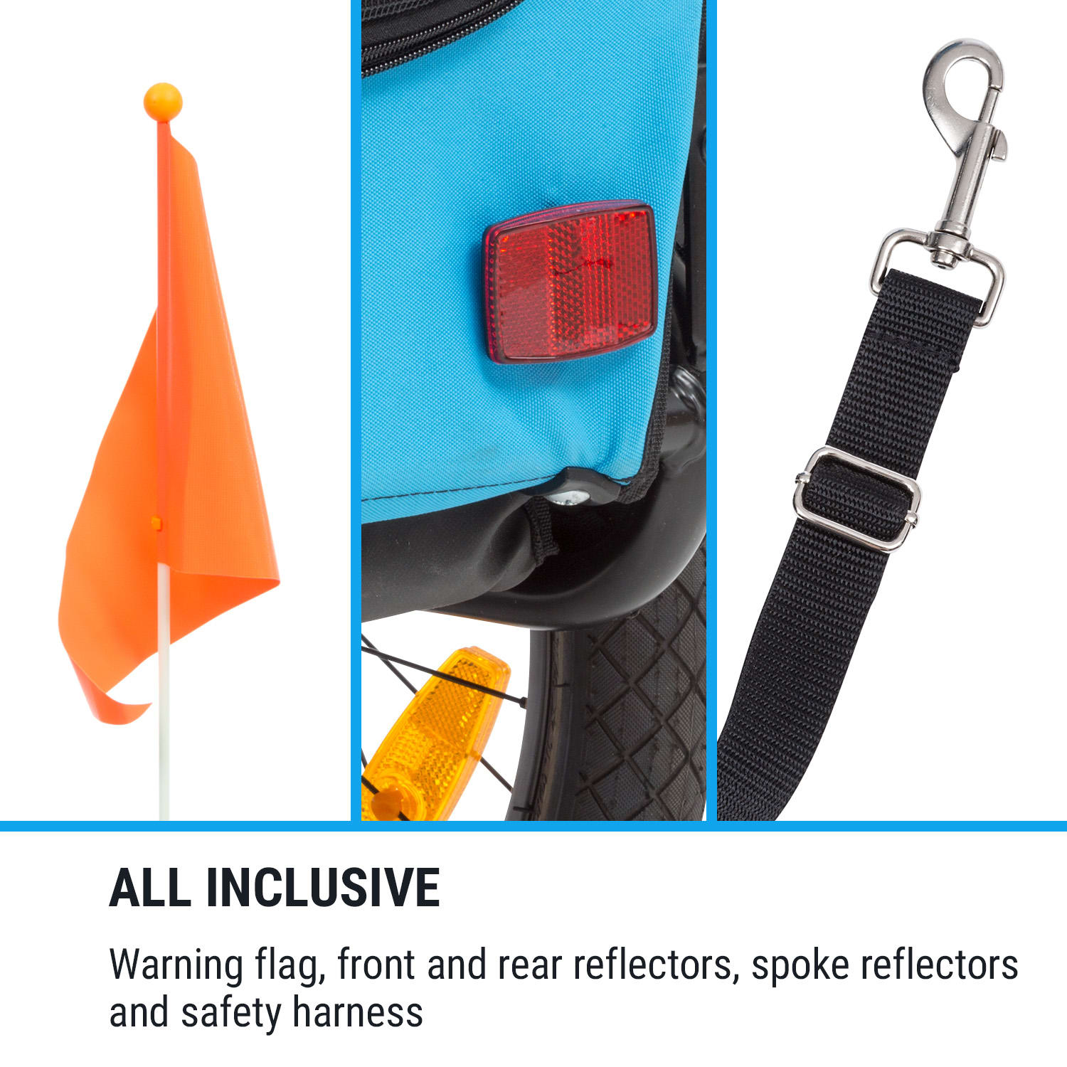 Husky hondenfietskar ca. 250 L 600D Oxford canvas blauw Sportief Blauw