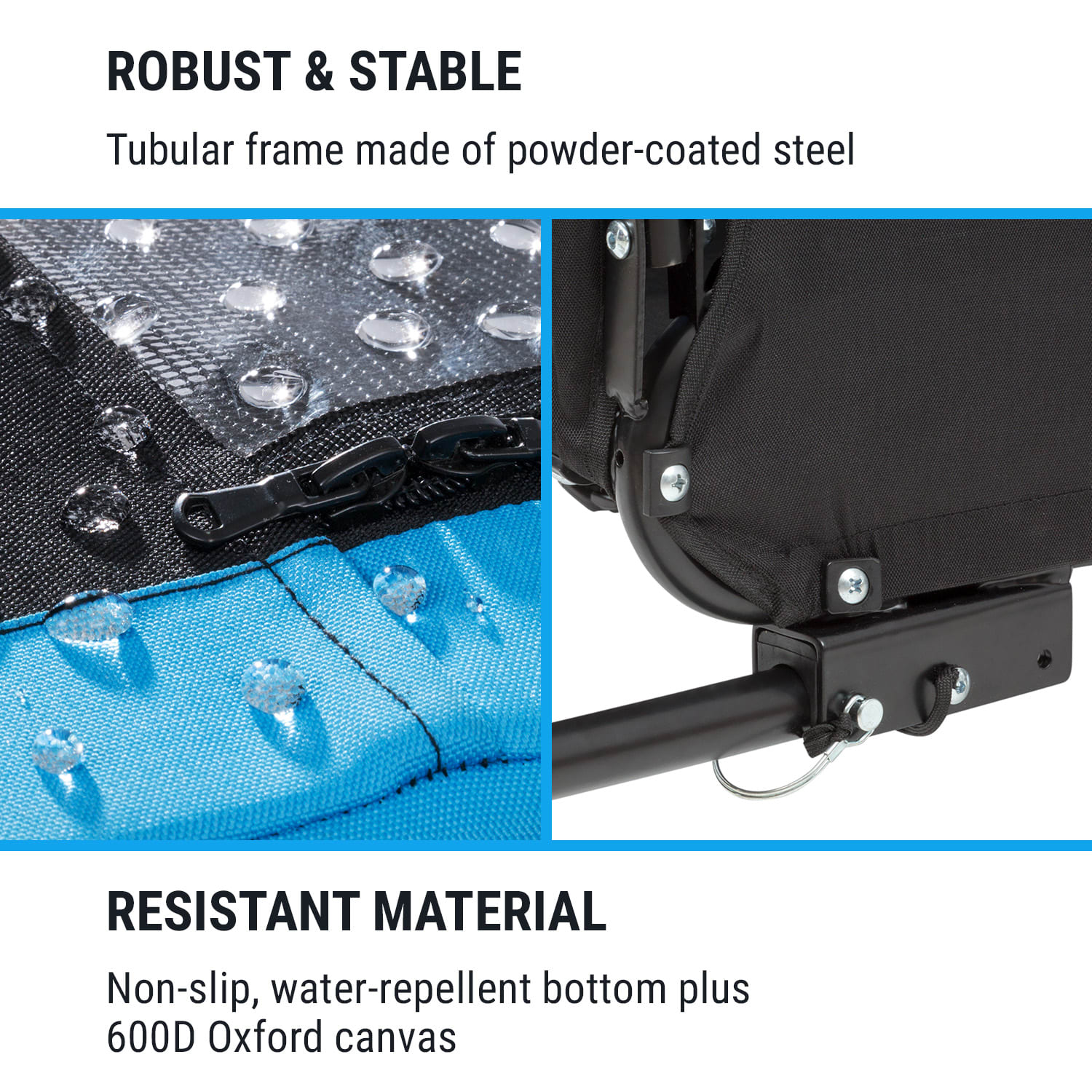 Husky hondenfietskar ca. 250 L 600D Oxford canvas blauw Sportief Blauw