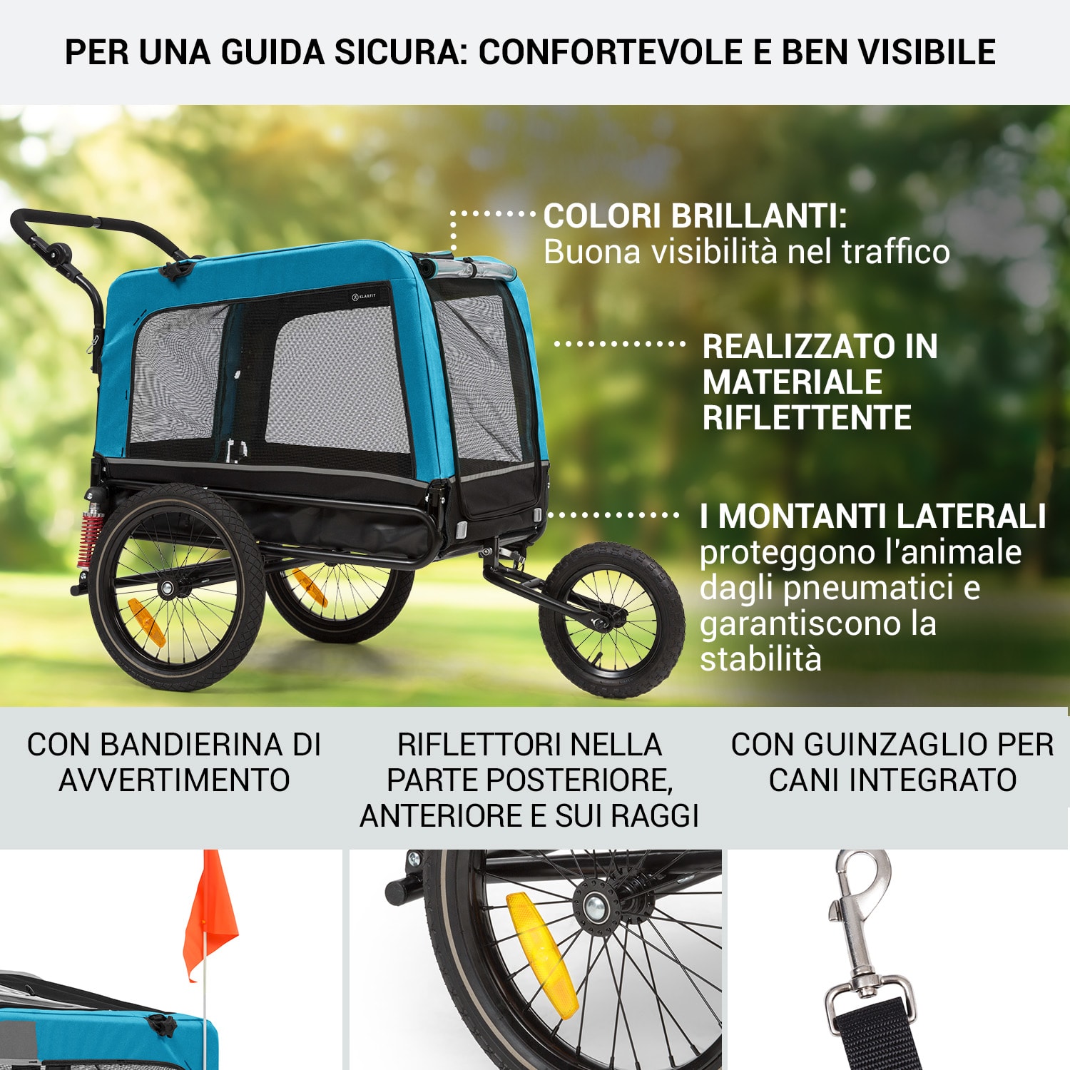 Husky Vario Rimorchio e Buggy per Cani 2in1 ca. 240L 600D Oxford blu Sports Blue