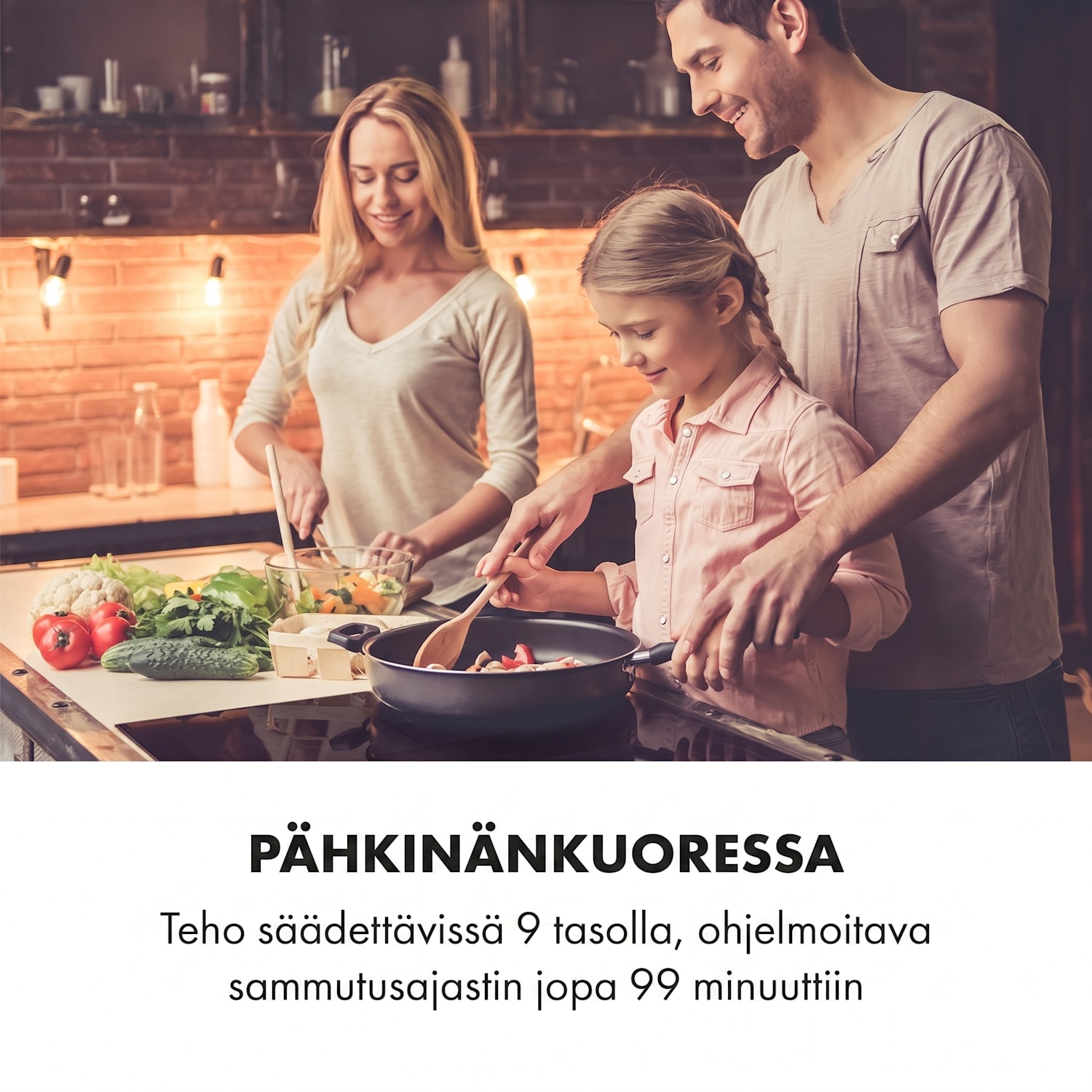 Delicatessa 3 -induktiotaso 3 aluetta 5800 W lasikeramiikka musta Basic