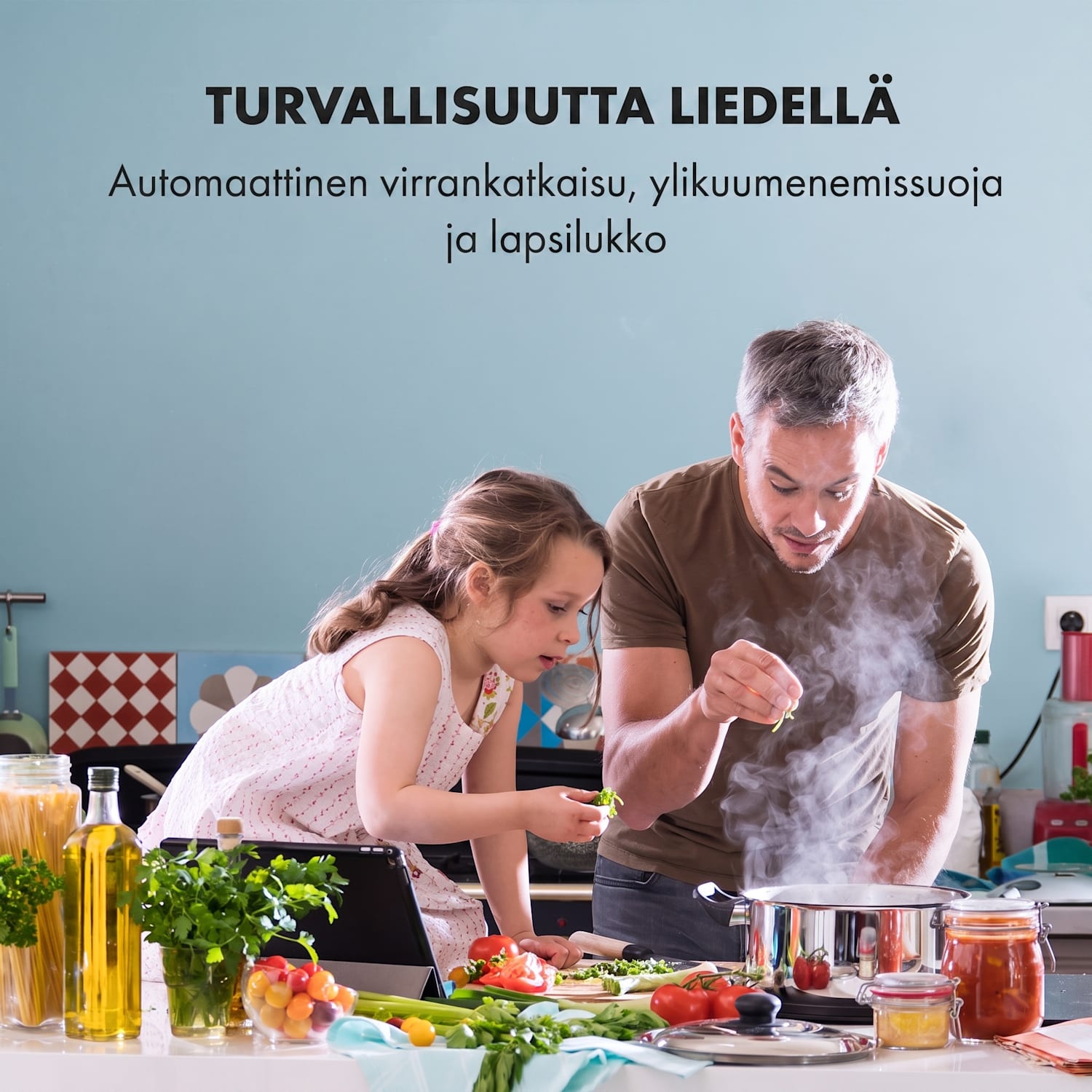 Delicatessa 3 -induktiotaso 3 aluetta 5800 W lasikeramiikka musta Basic