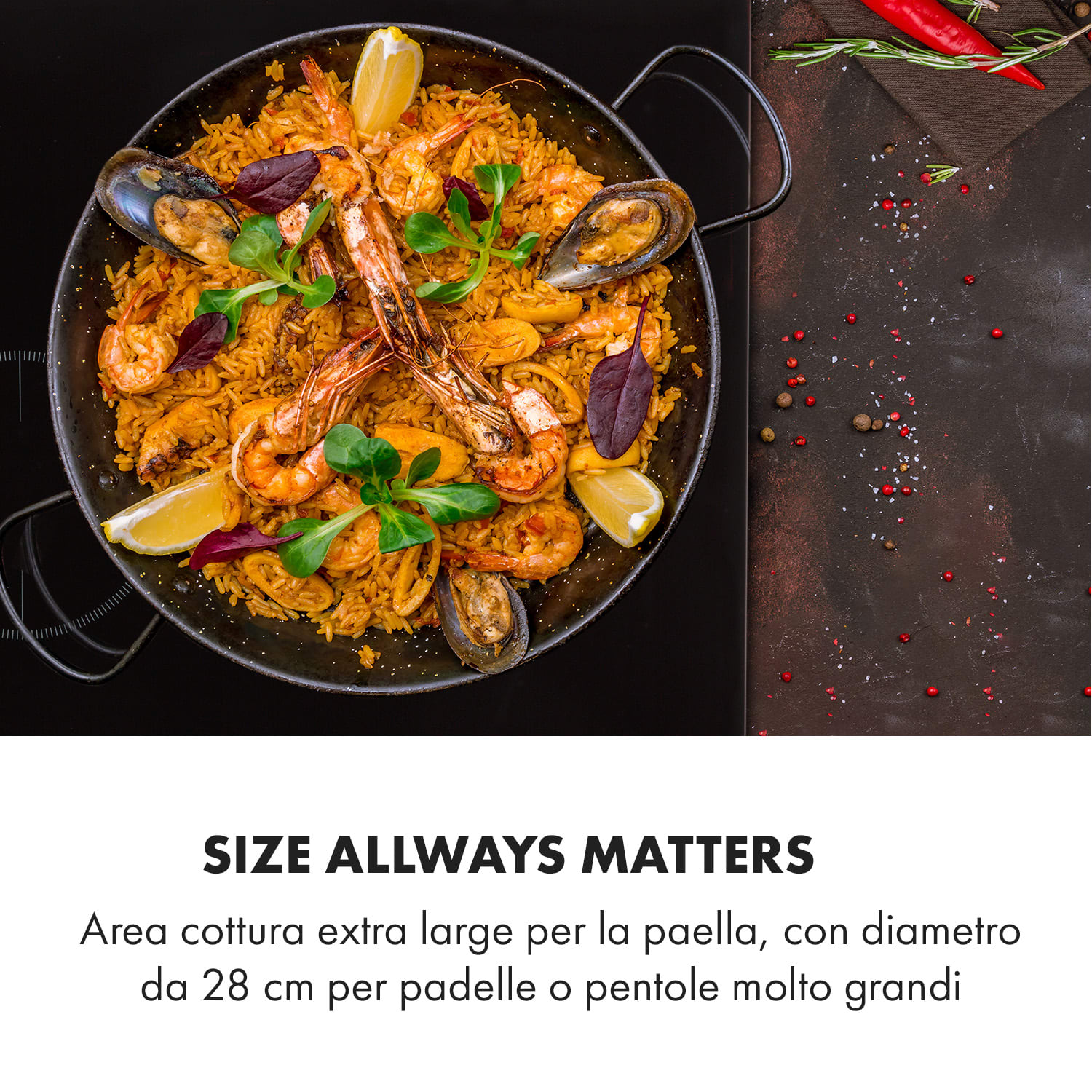 Delicatessa 3 piano cottura a induzione 3 zone 5800W vetroceramica nero 