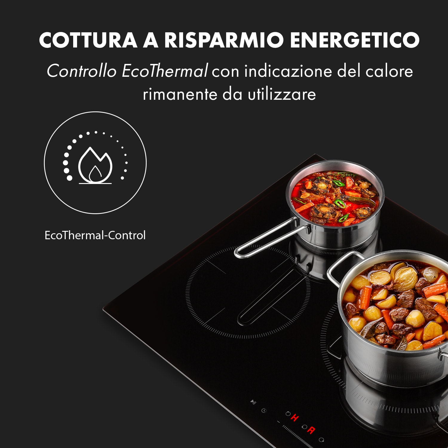 Delicatessa 3 piano cottura a induzione 3 zone 5800W vetroceramica nero 