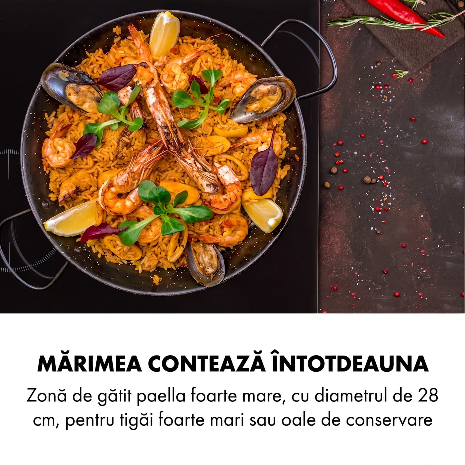 Delicatessa 3, plită cu inducție, 3 zone, 5800W, ceramică de sticlă, negru 