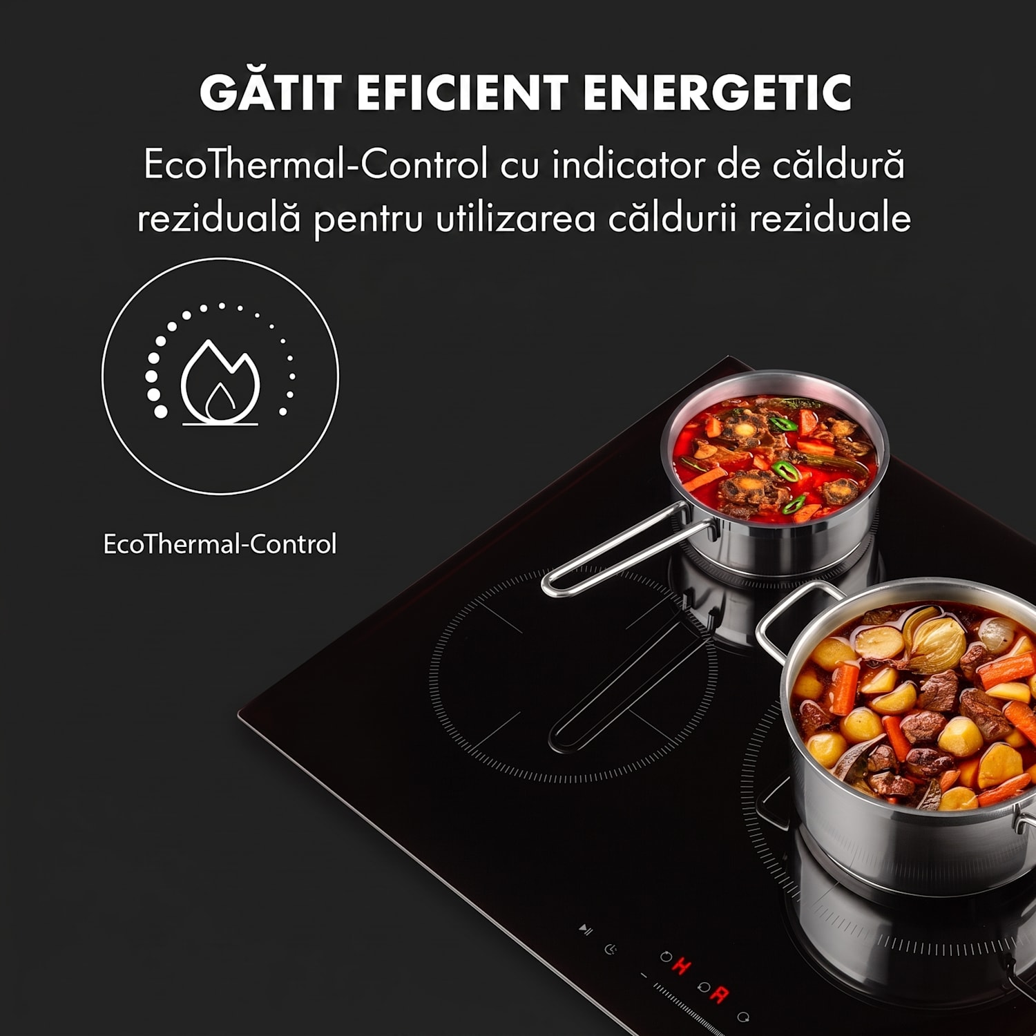 Delicatessa 3, plită cu inducție, 3 zone, 5800W, ceramică de sticlă, negru 