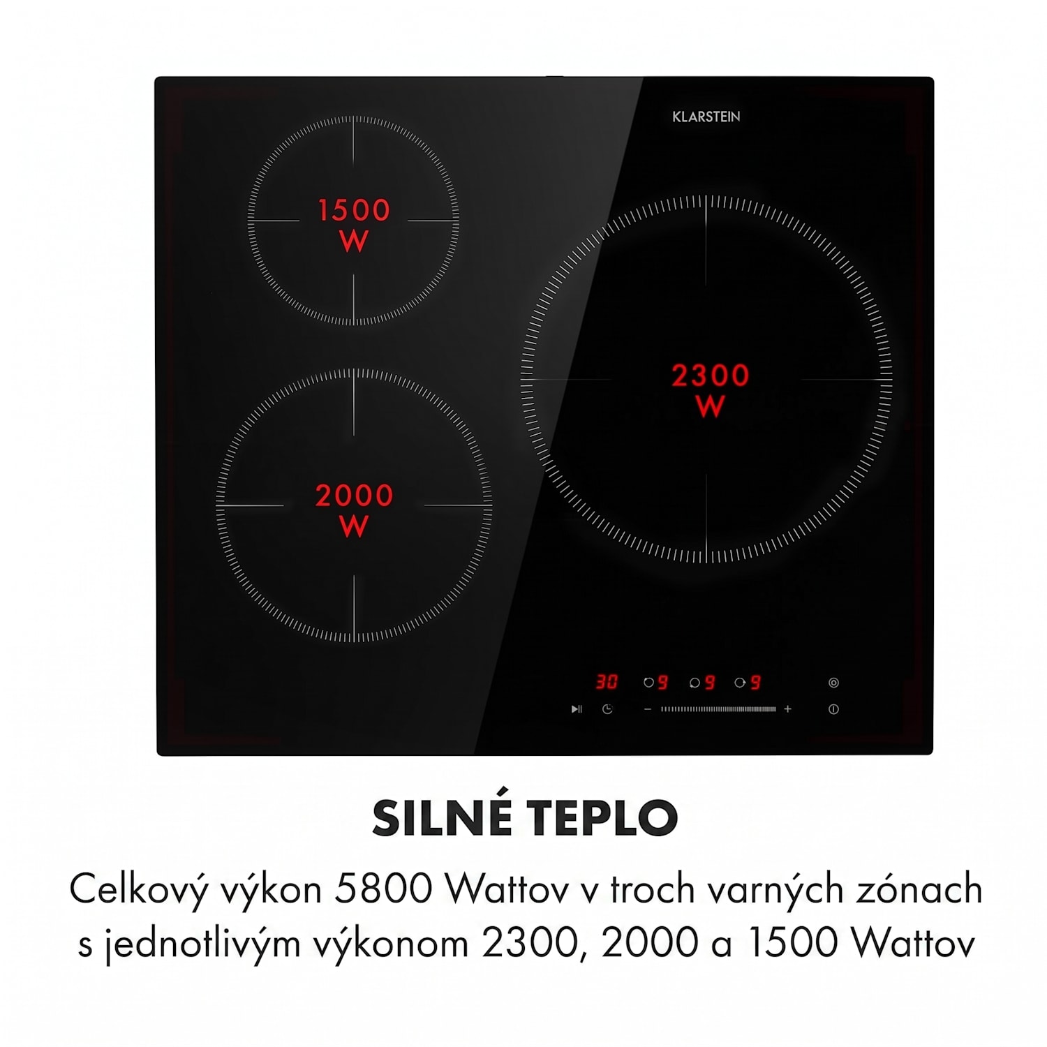 Delicatessa 3, indukčná varná doska, 5800 W, 3 zóny, sklokeramika, čierna 