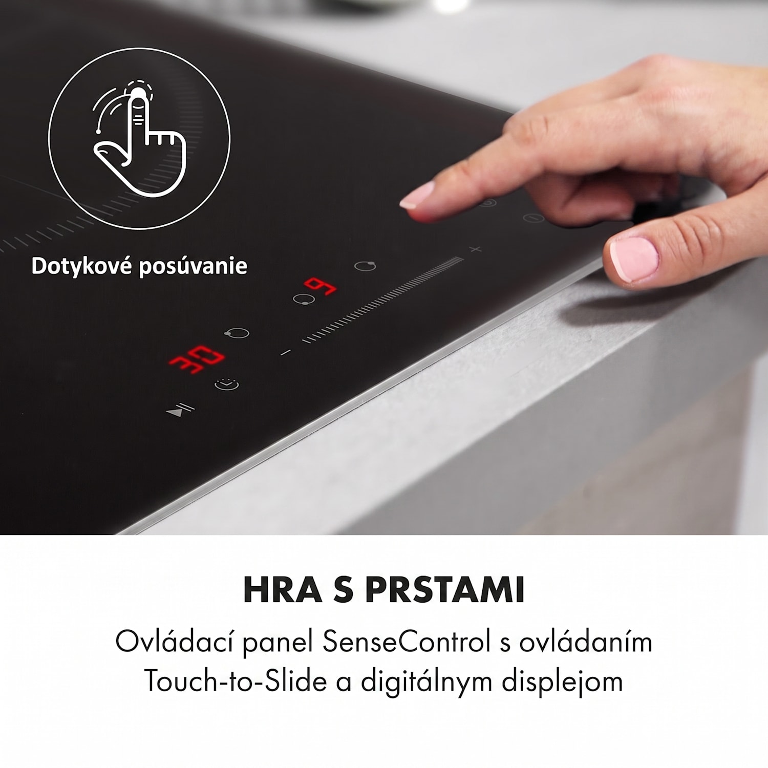 Delicatessa 3, indukčná varná doska, 5800 W, 3 zóny, sklokeramika, čierna 