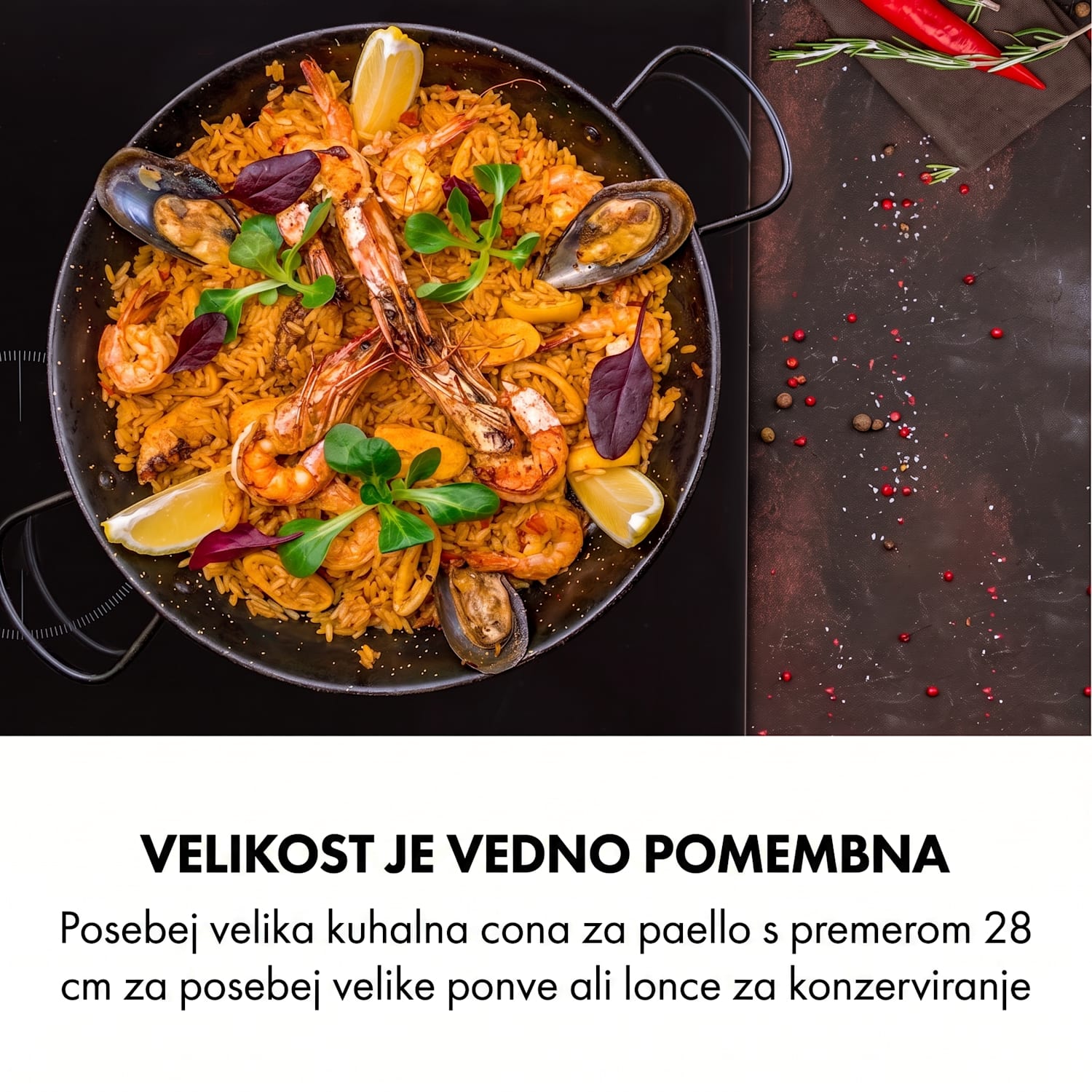Delicatessa 3, indukcijska kuhalna plošča, 3 plošče, 5800 W, steklokeramika, črna 