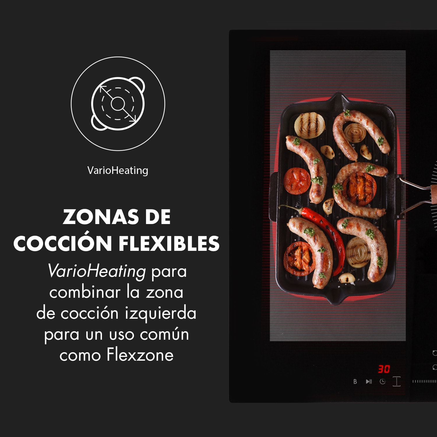Delicatessa 3 Flex cocina de inducción 3 zonas 6600W zona flexible negro 3