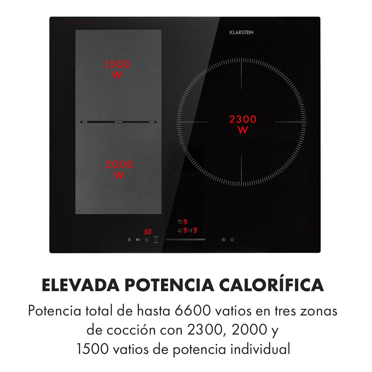 Delicatessa 3 Flex cocina de inducción 3 zonas 6600W zona flexible negro 3