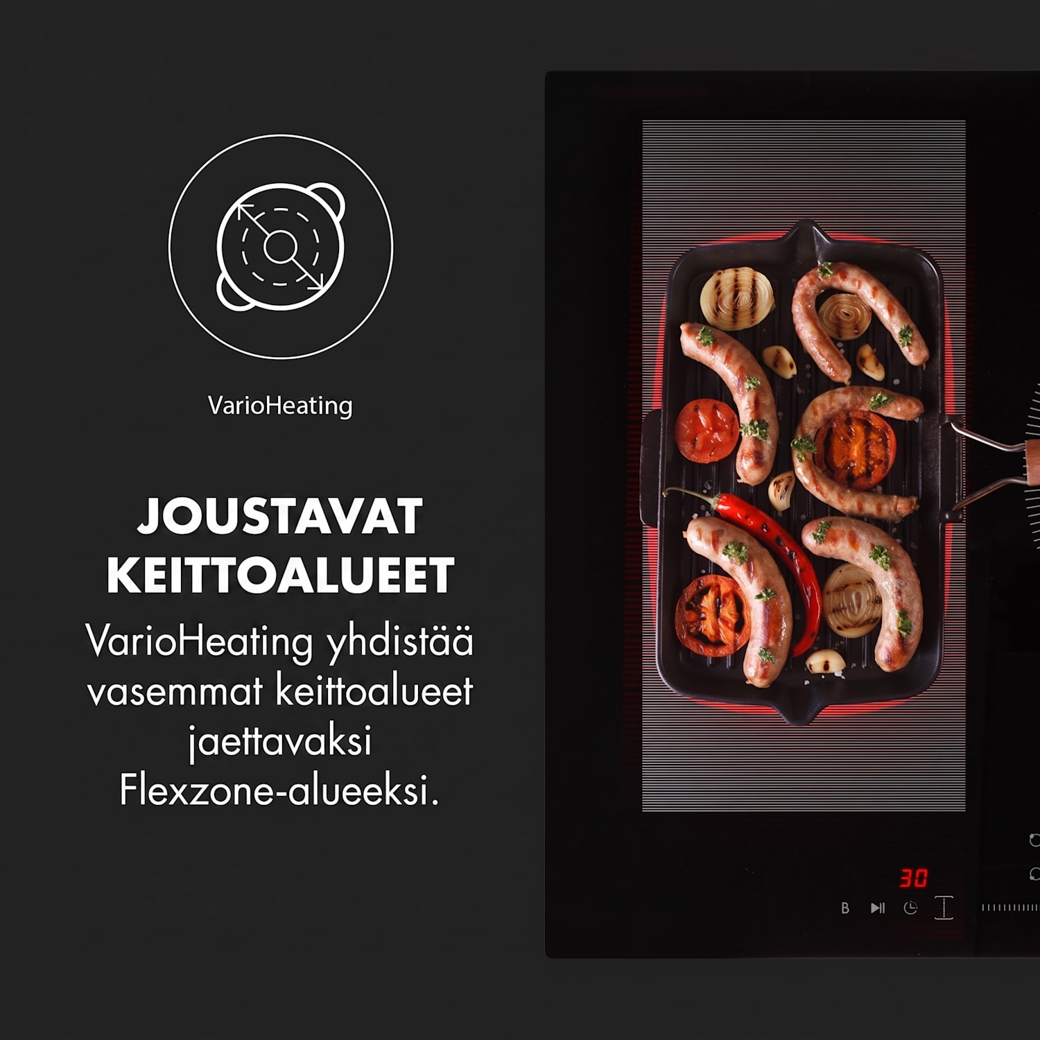 Delicatessa 3 Flex -induktioliesitaso 3 keittoaluetta 6600 W flexzone musta 3