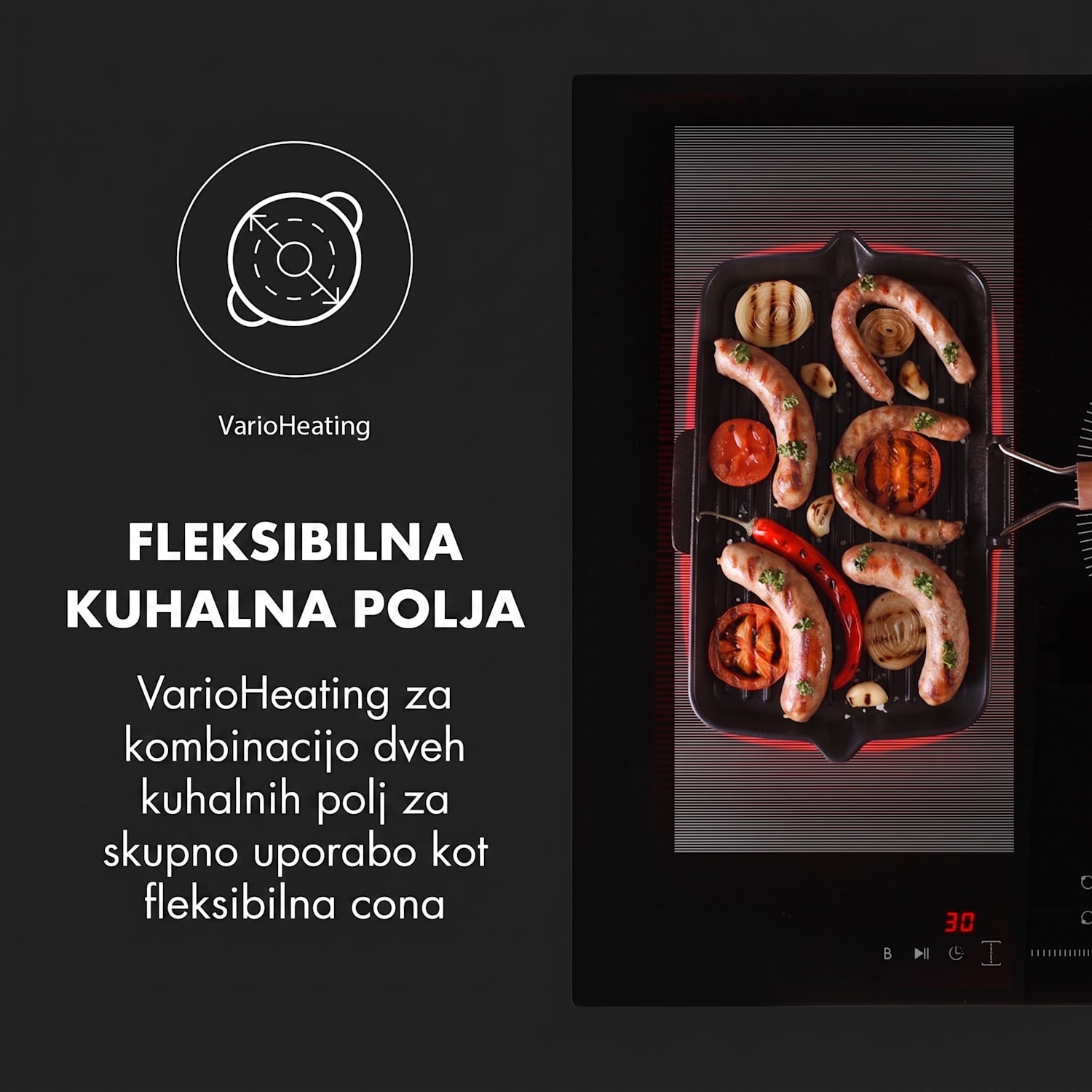 Delicatessa 3 Flex, indukcijska kuhalna plošča, 3 plošče, 6600 W, steklokeramika, črna 3
