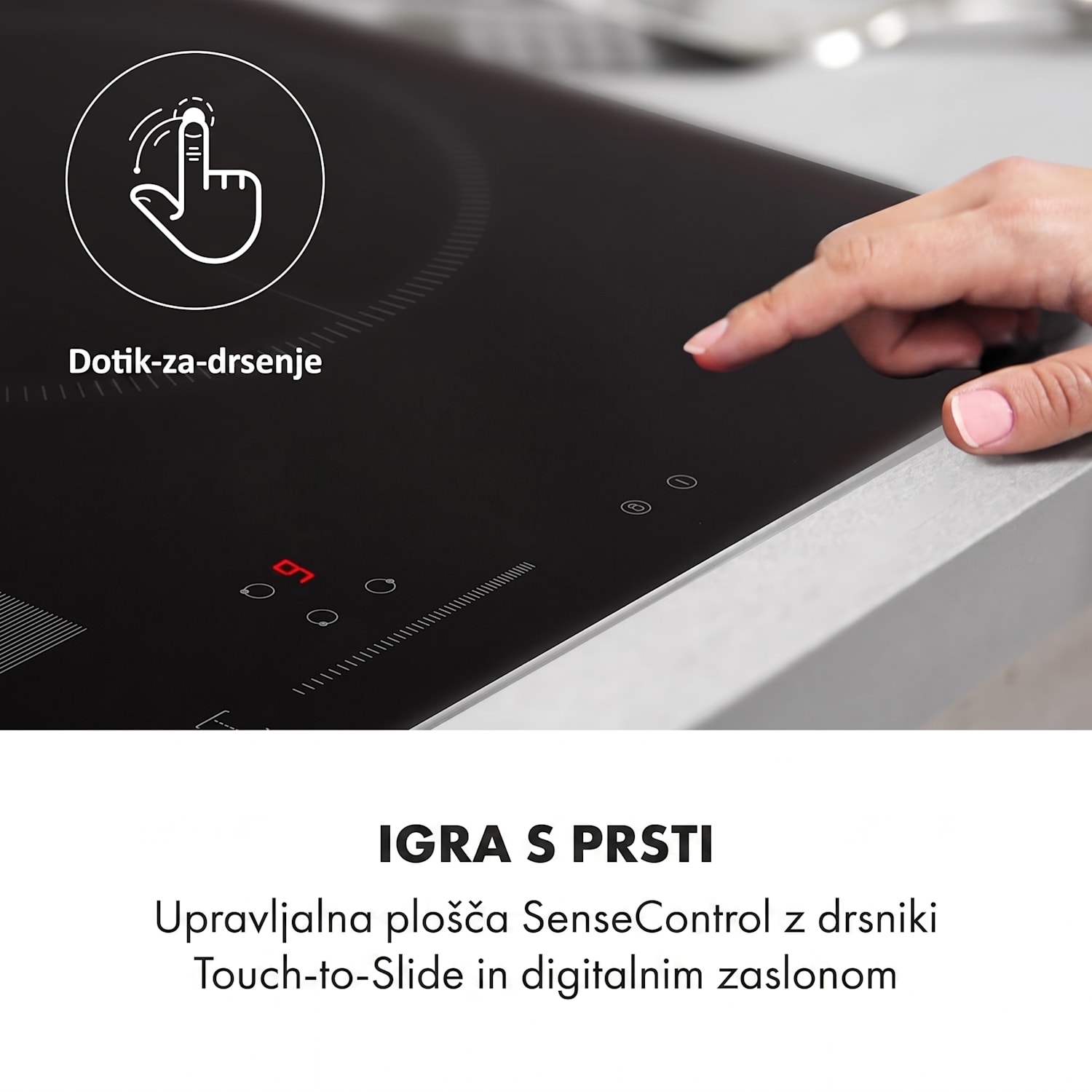 Delicatessa 3 Flex, indukcijska kuhalna plošča, 3 plošče, 6600 W, steklokeramika, črna 3